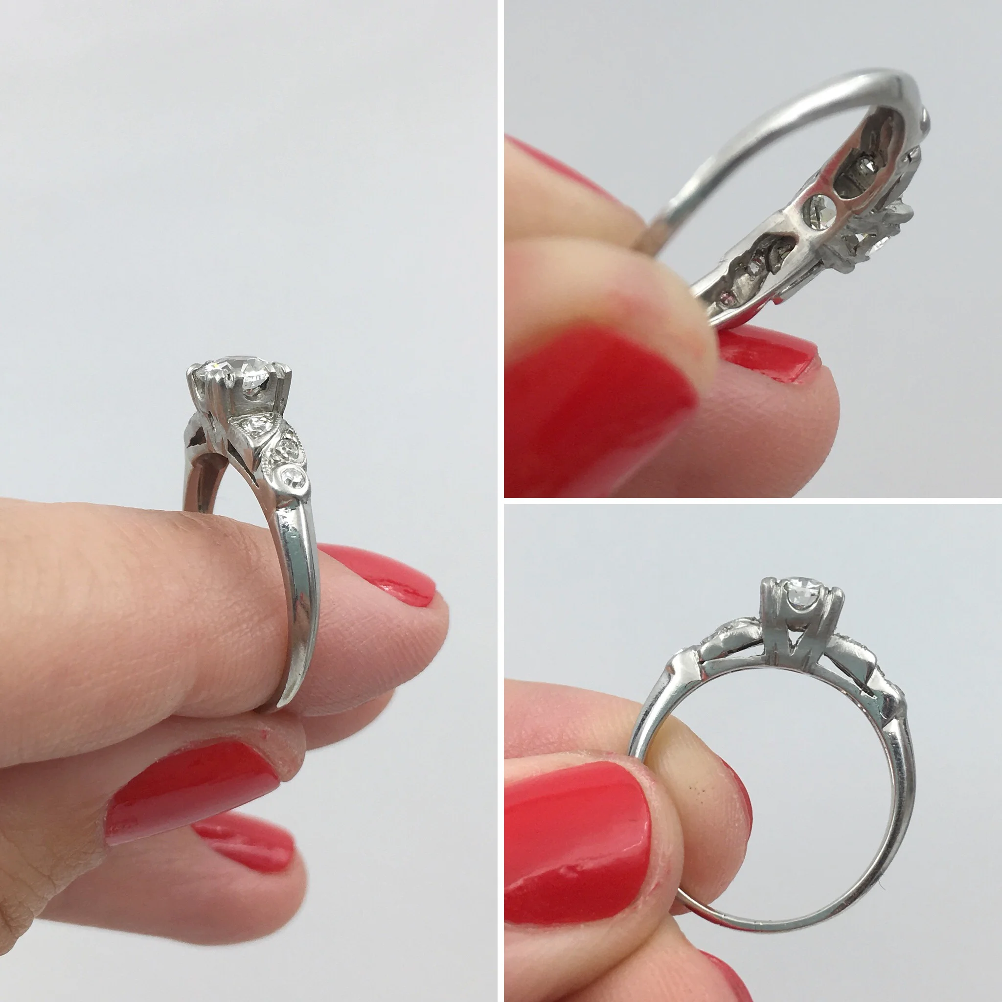 Art Deco diamond engagement ring Reverie estate jewelry NYC