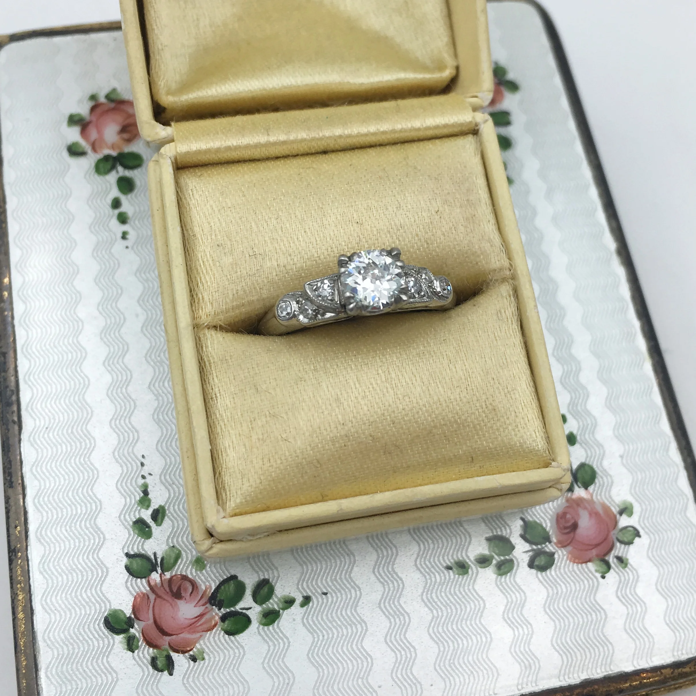 Art Deco diamond engagement ring Reverie estate jewelry NYC