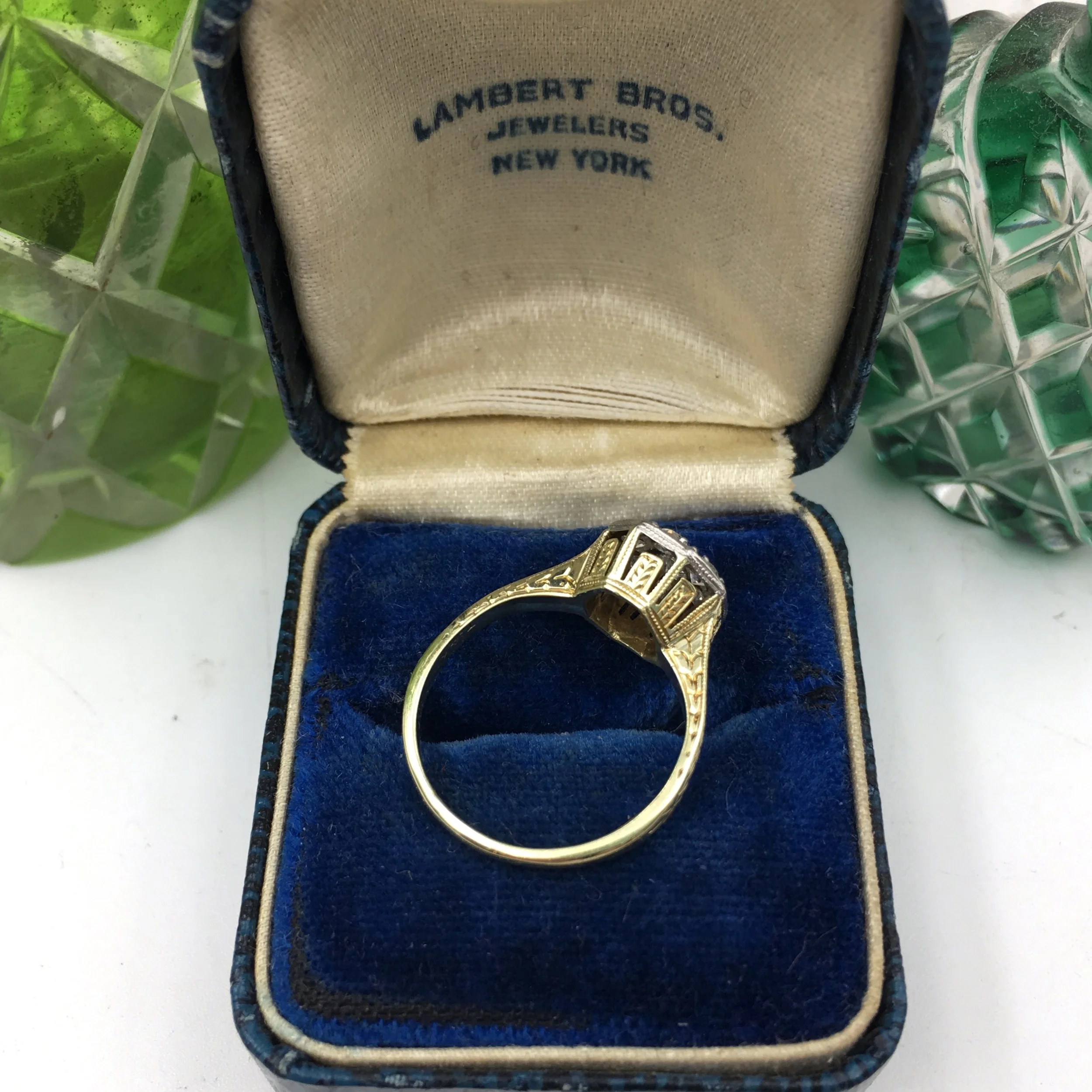 Edwardian diamond pavé ring Reverie vintage jewelry NYC