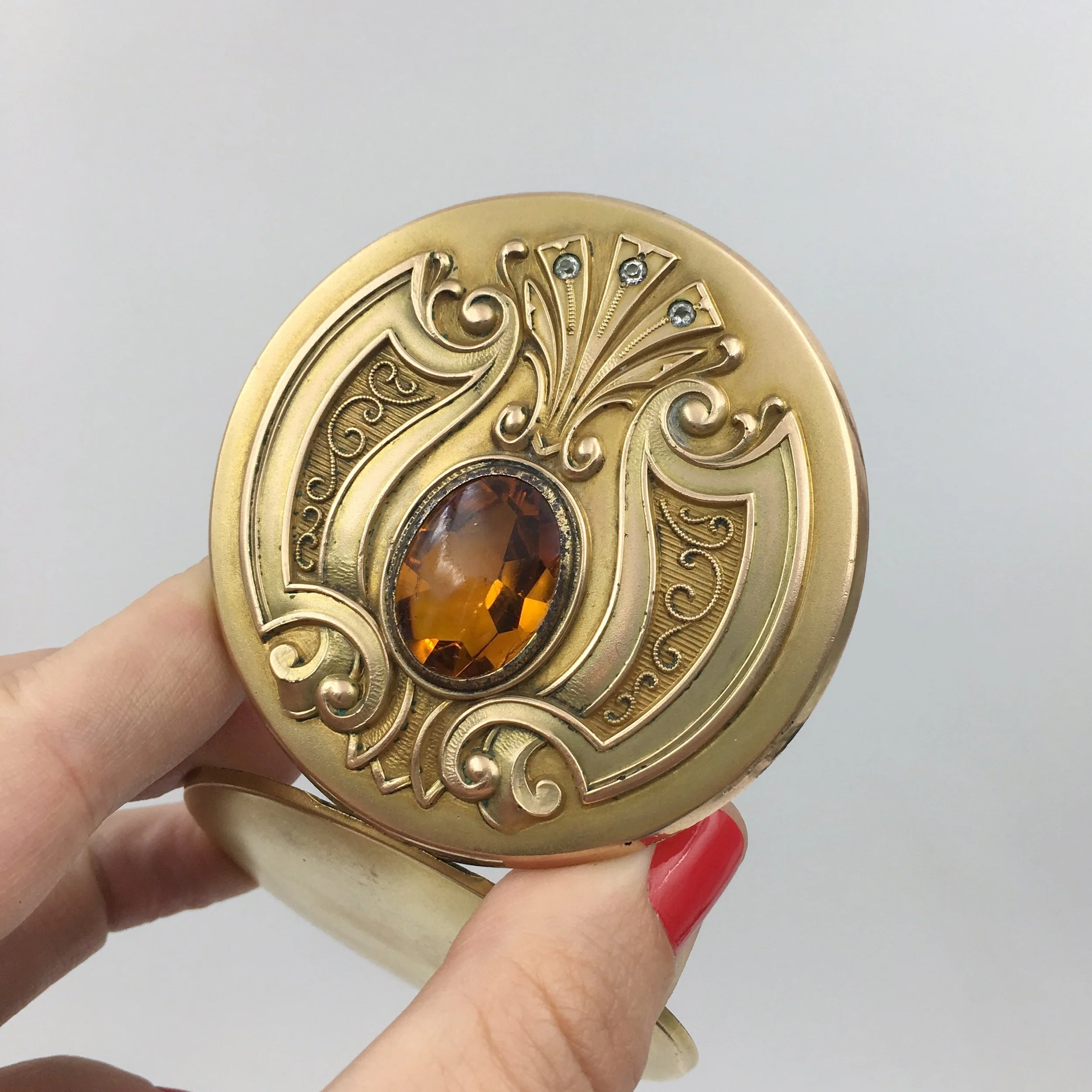 Art Nouveau round locket Reverie antique jewelry NYC