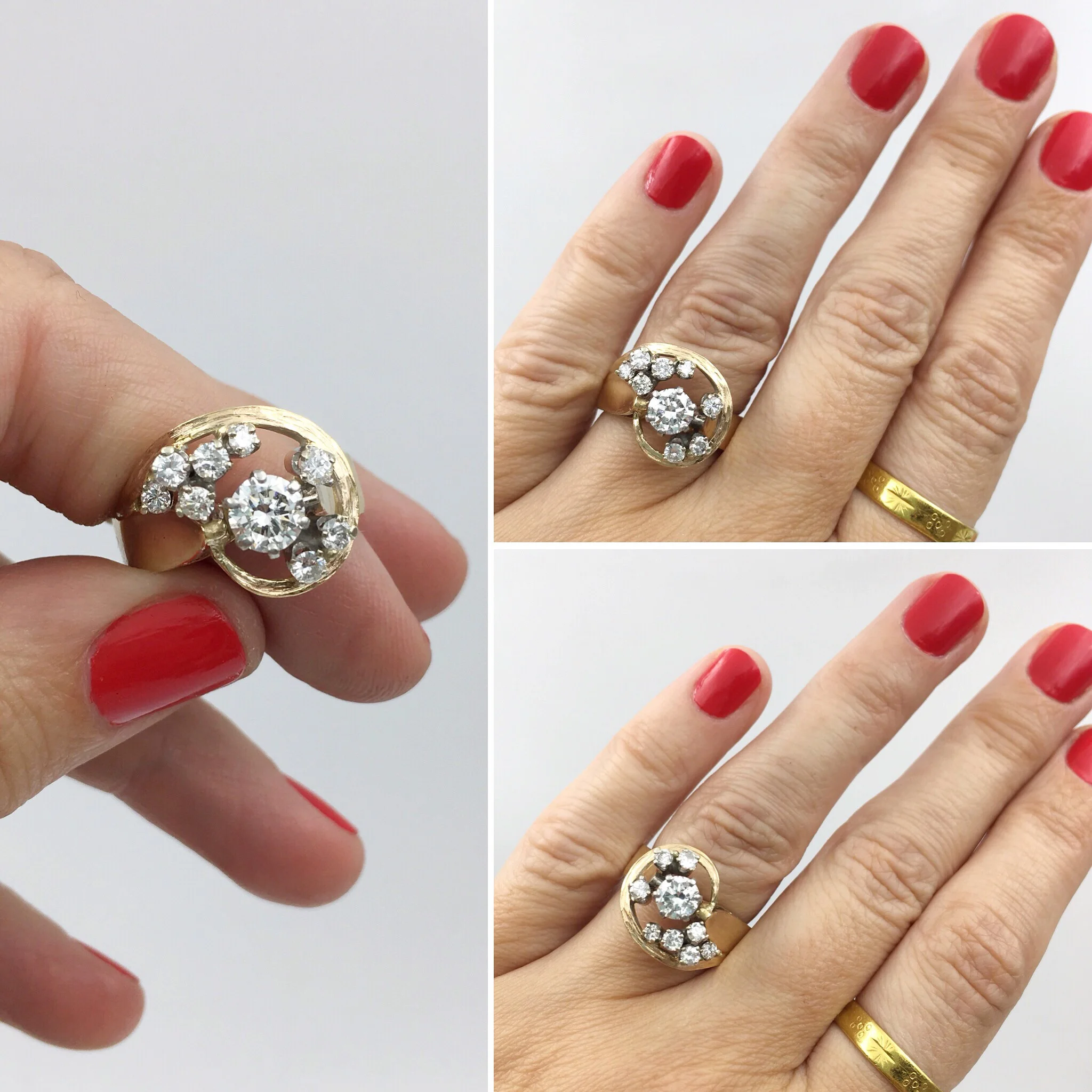 1960s sculptural diamond ring Reverie vintage jewelry NYC