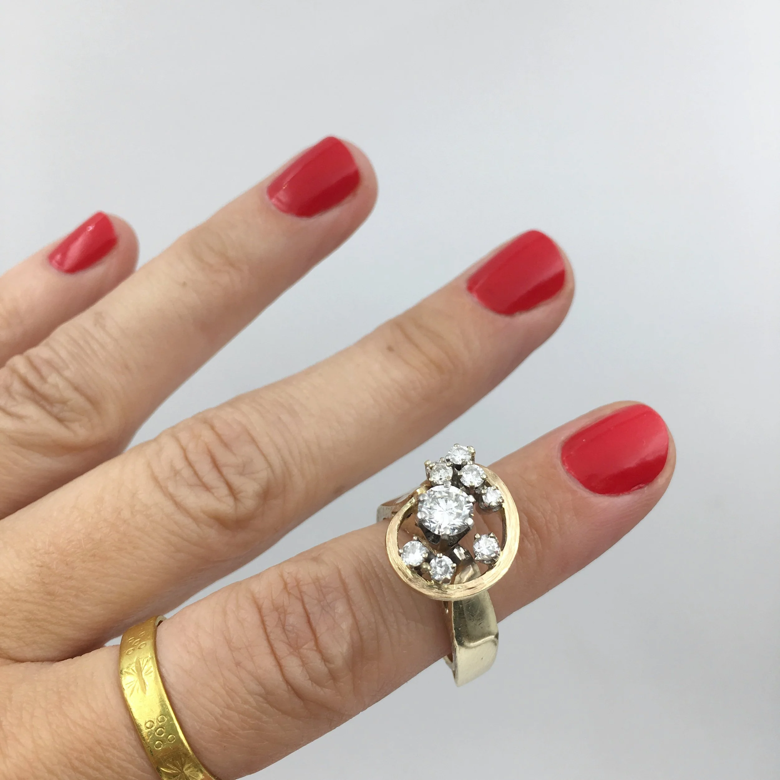 1960s sculptural diamond ring Reverie vintage jewelry NYC