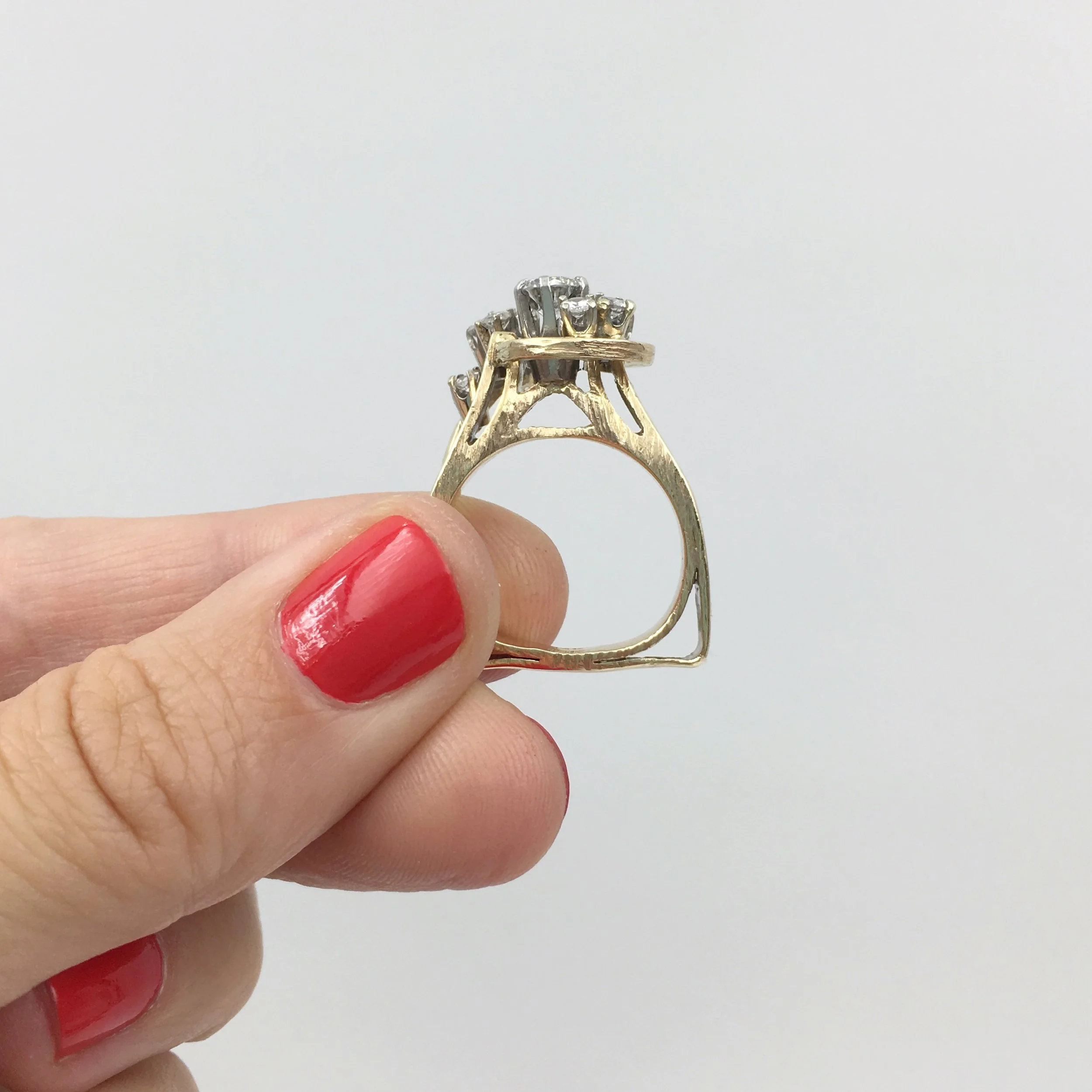 1960s sculptural diamond ring Reverie vintage jewelry NYC