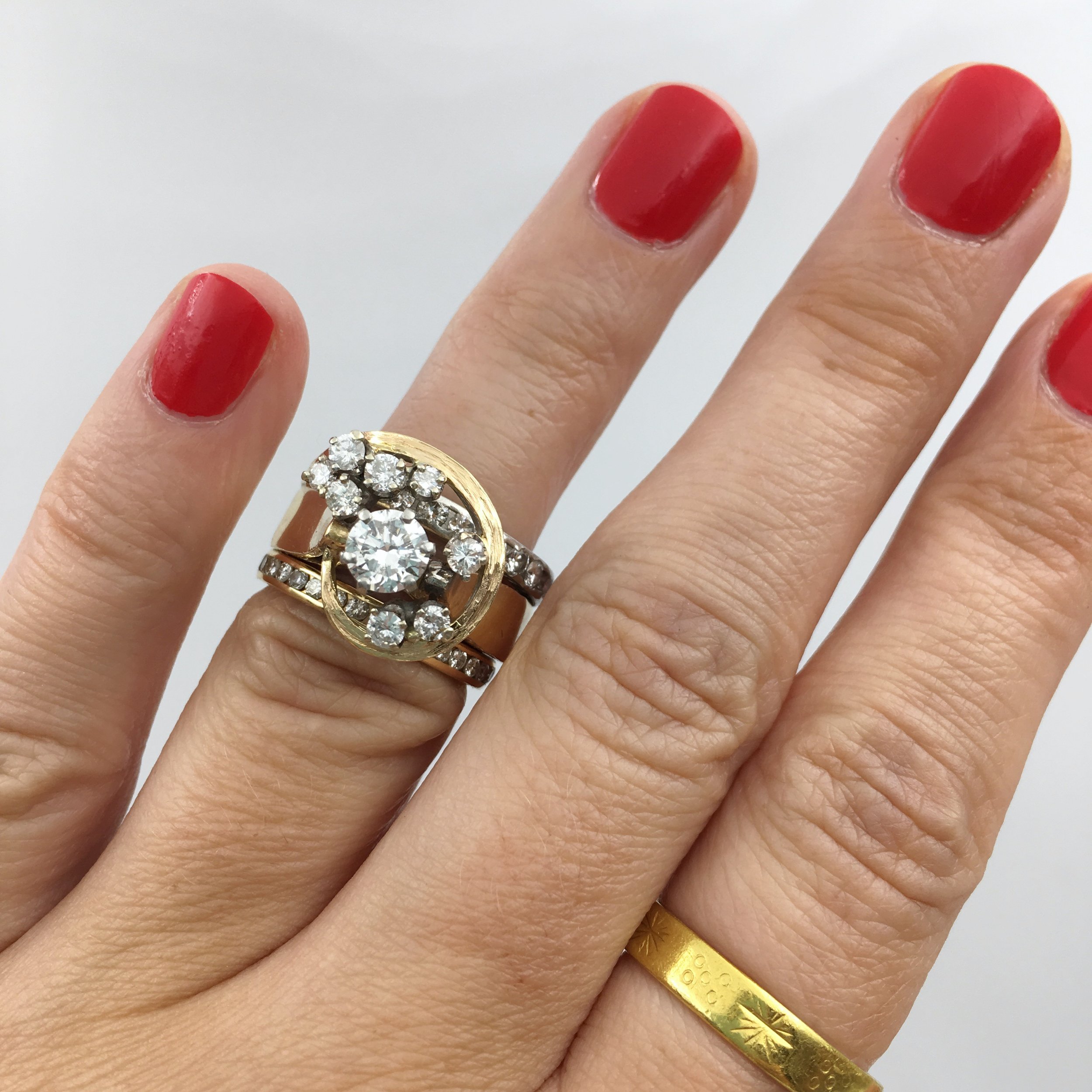 1960s sculptural diamond ring Reverie vintage jewelry NYC