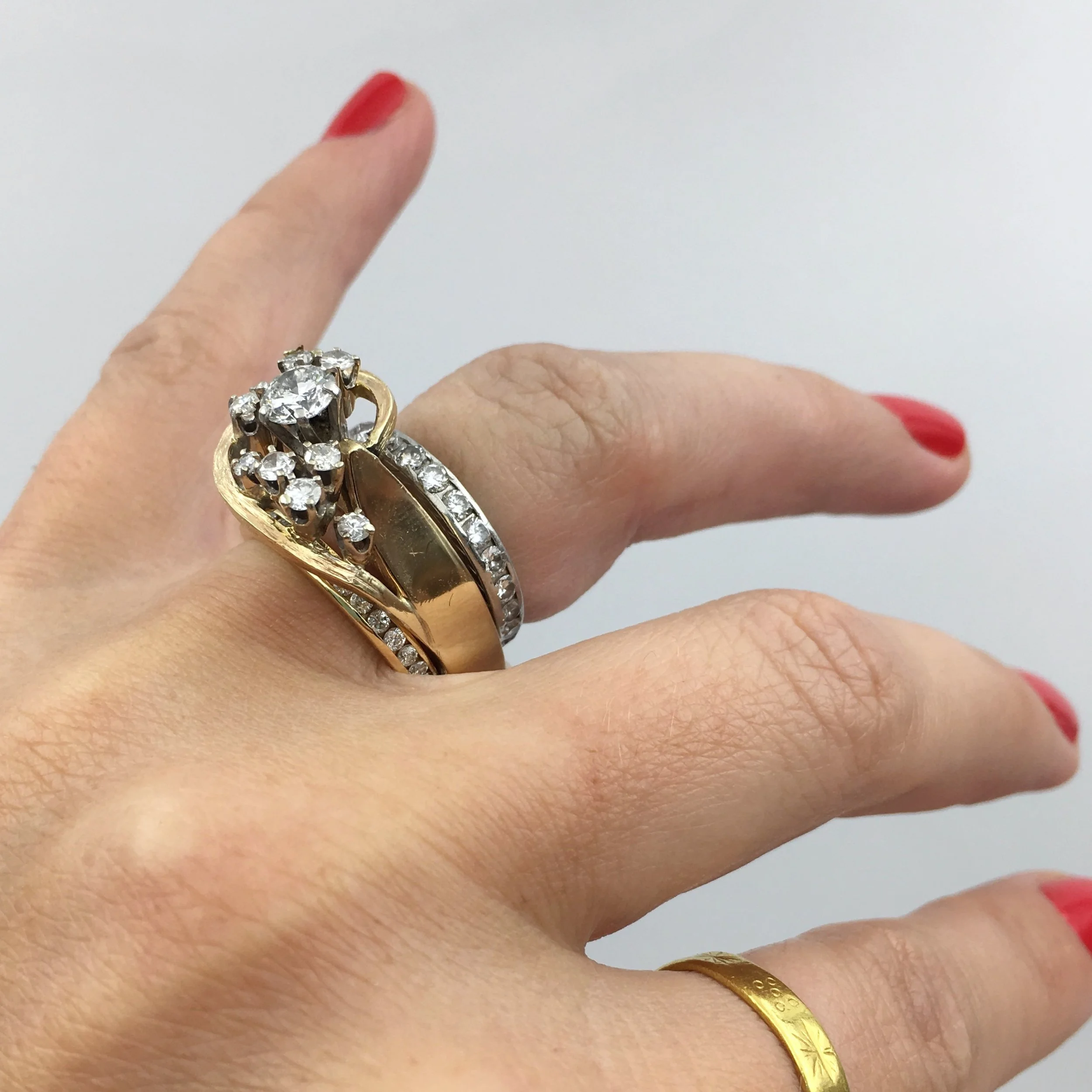 1960s sculptural diamond ring Reverie vintage jewelry NYC