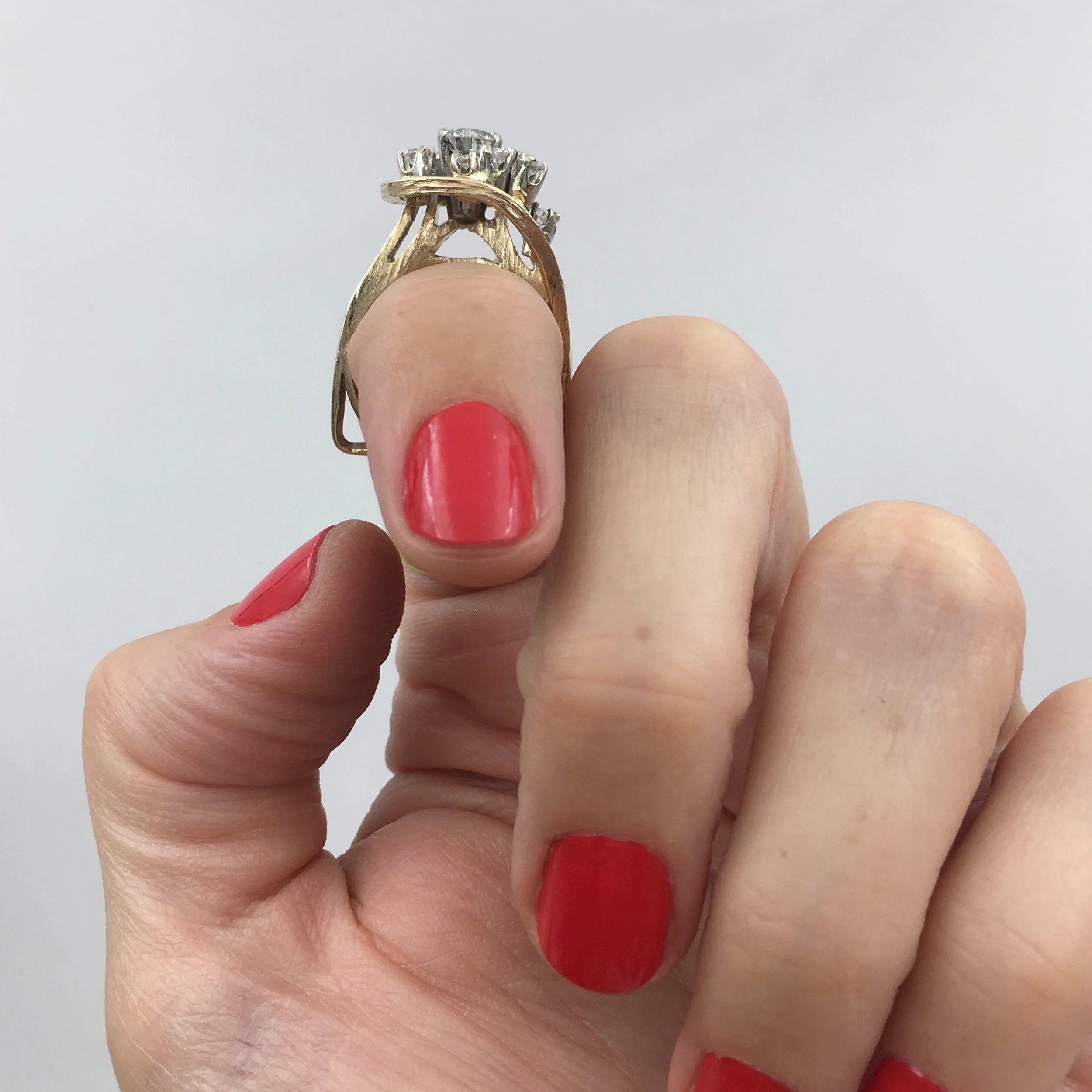 1960s sculptural diamond ring Reverie vintage jewelry NYC