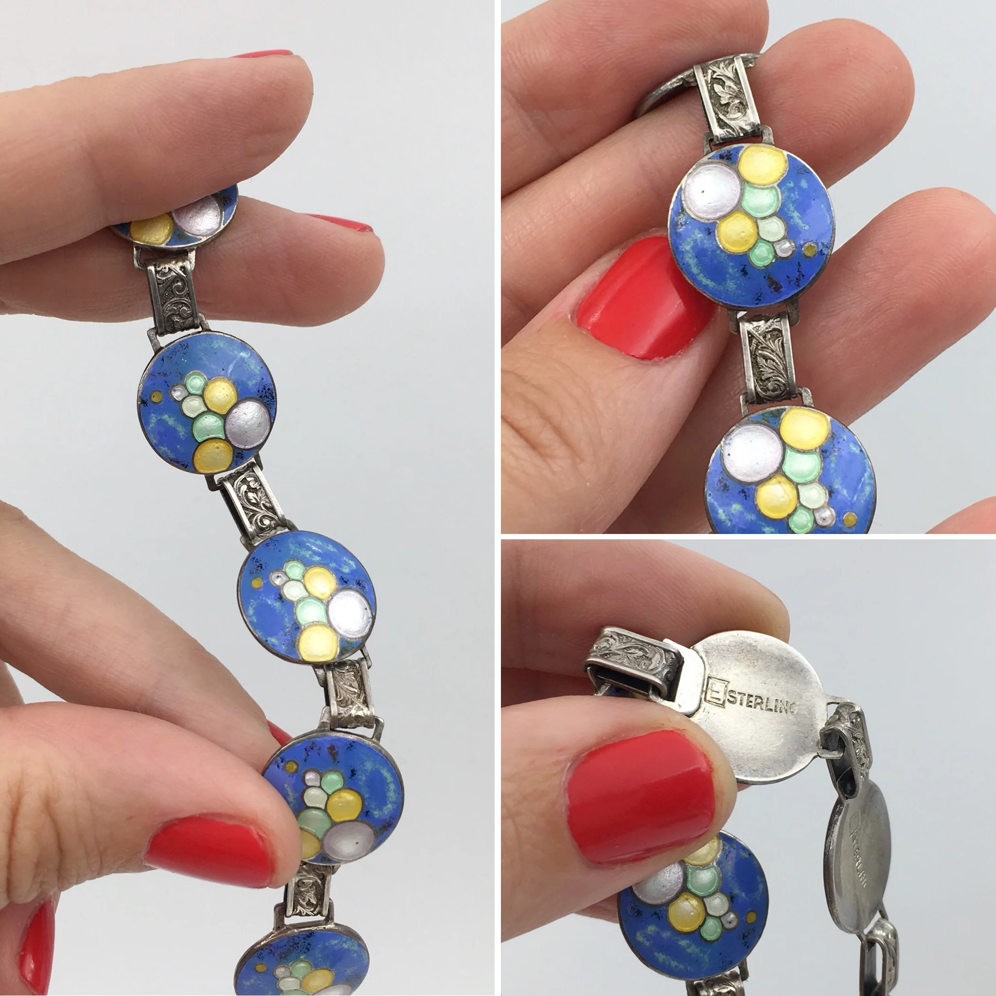 Art Deco enamel bubbles Reverie vintage jewelry NYC