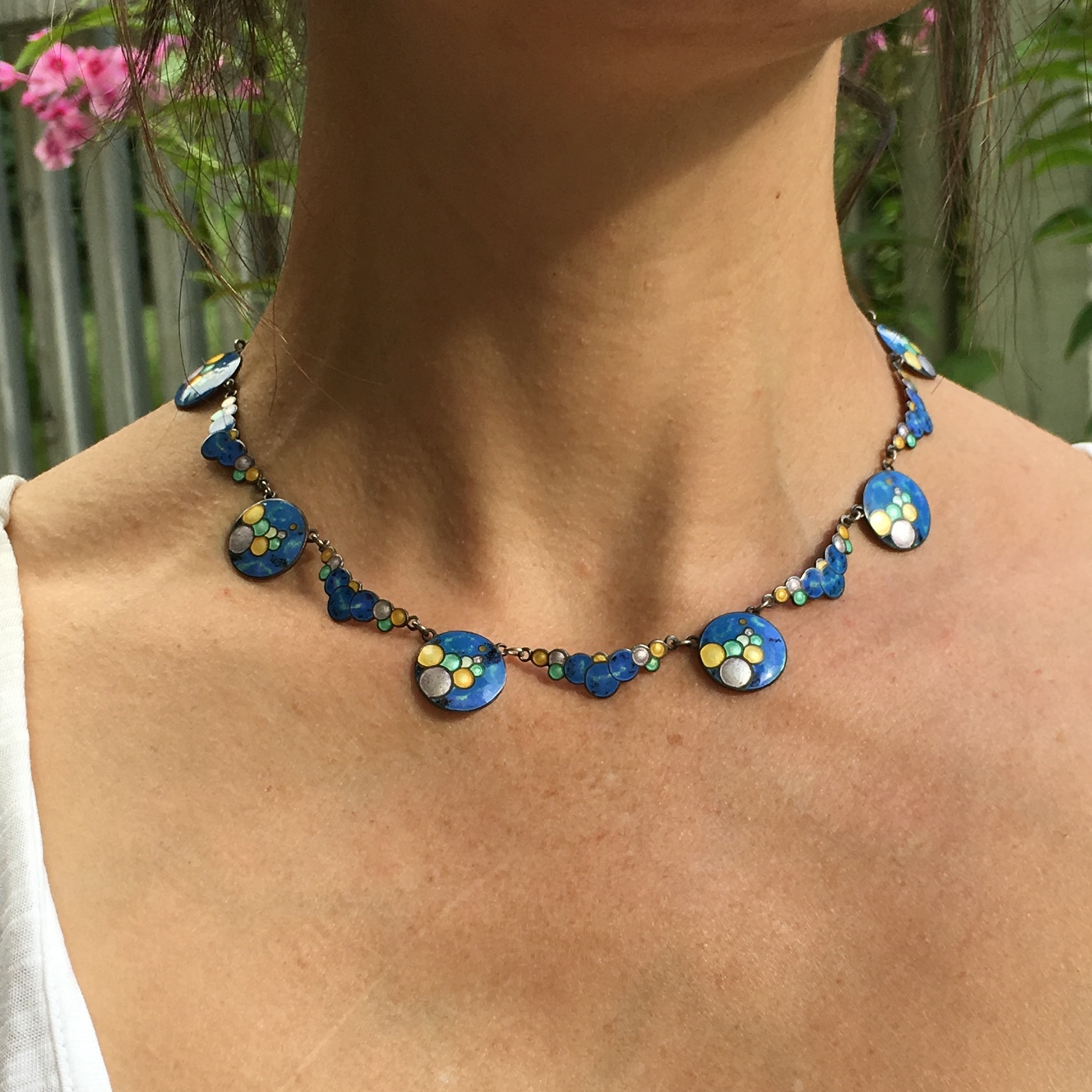 Art Deco enamel bubbles Reverie vintage jewelry NYC