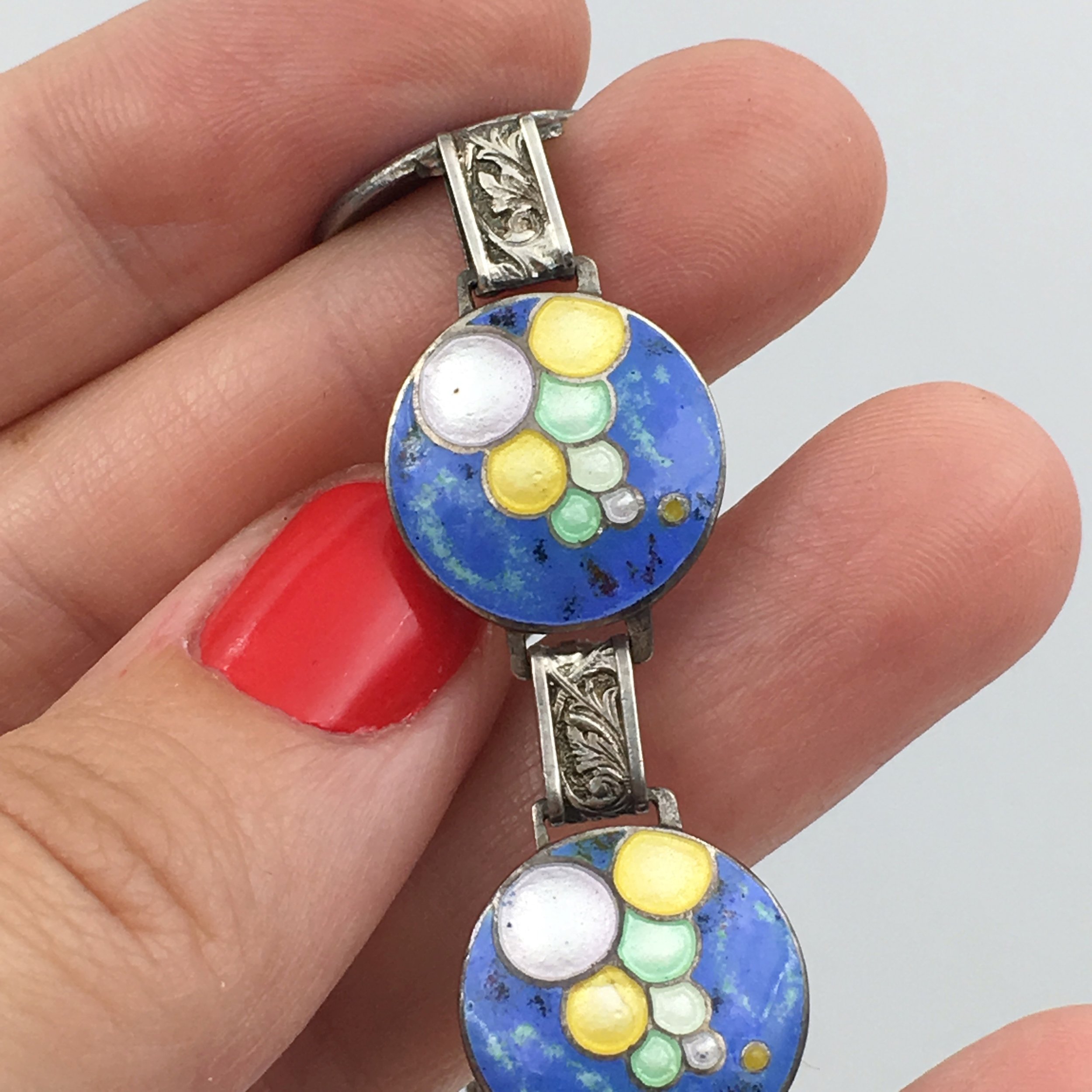 Art Deco enamel bubbles Reverie vintage jewelry NYC