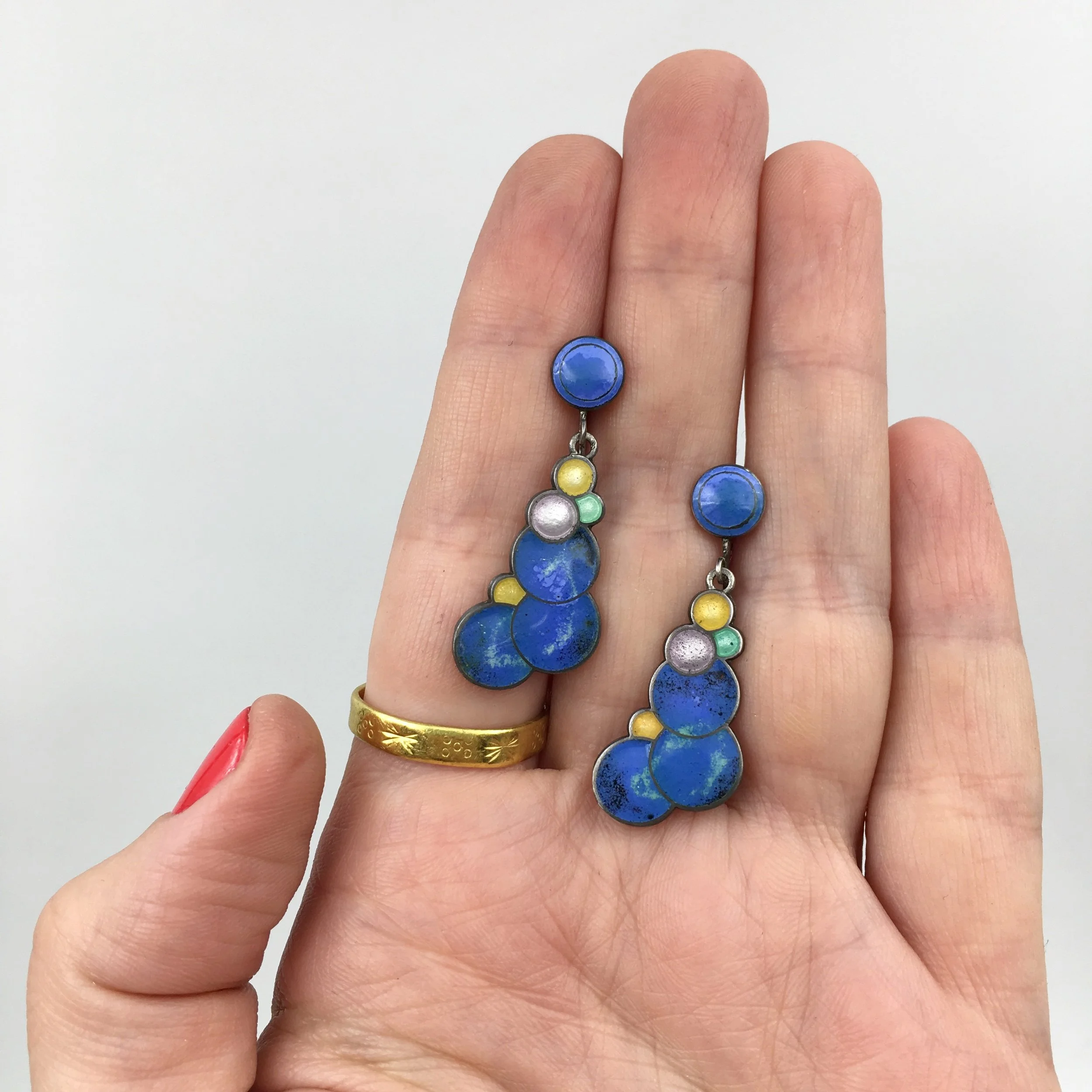 Art Deco enamel bubbles Reverie vintage jewelry NYC