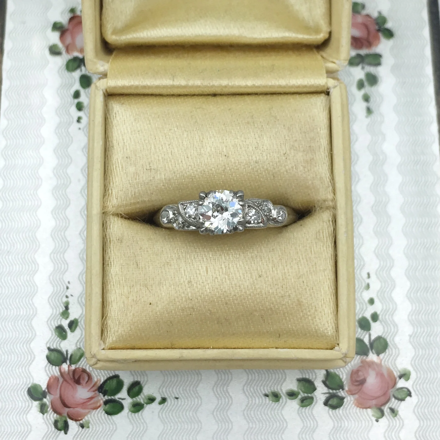 Art Deco diamond engagement ring Reverie estate jewelry NYC