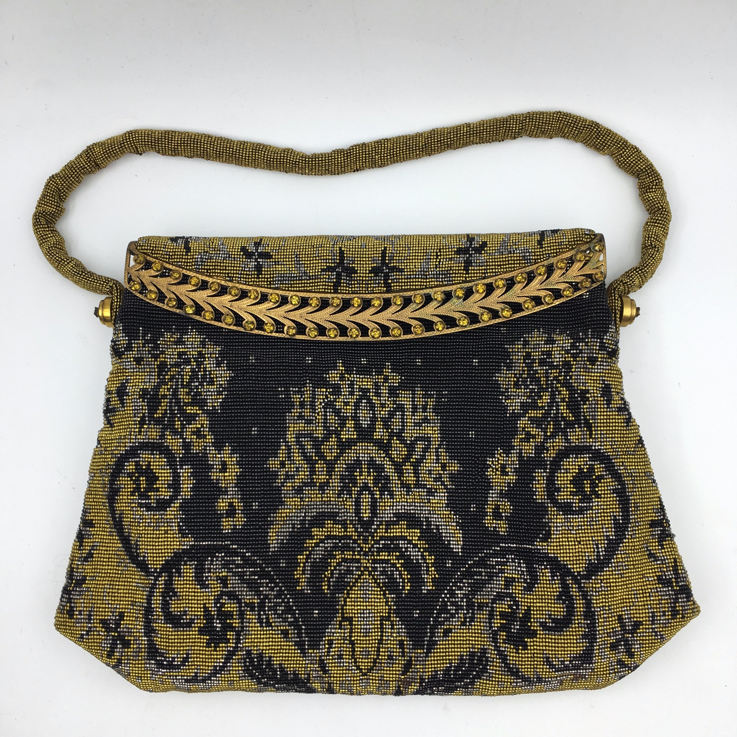 1930s Steel and Glass Beaded Evening Bag, Made in France — Reverie