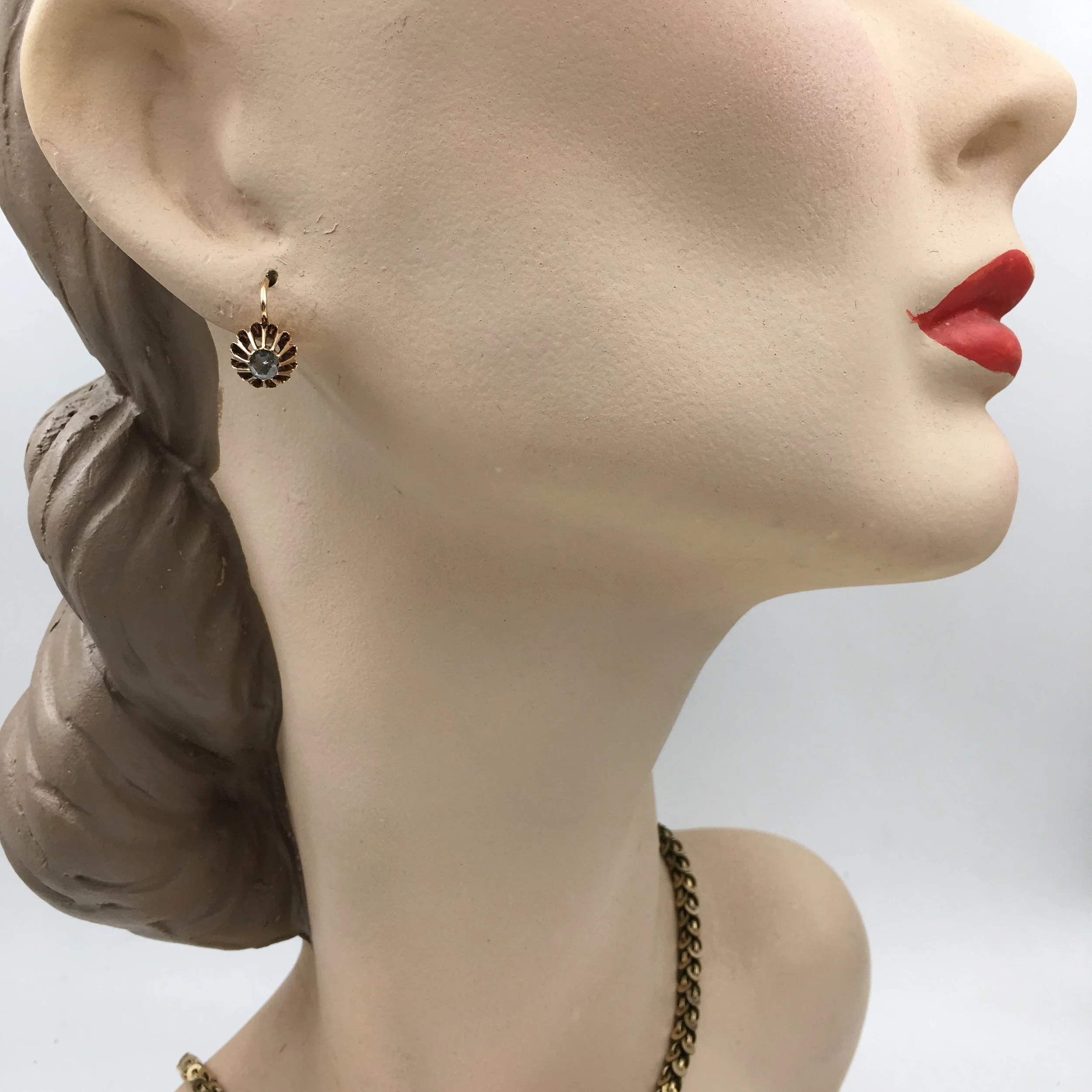 victorian rose gold diamond earrings Reverie antique jewelry NYC