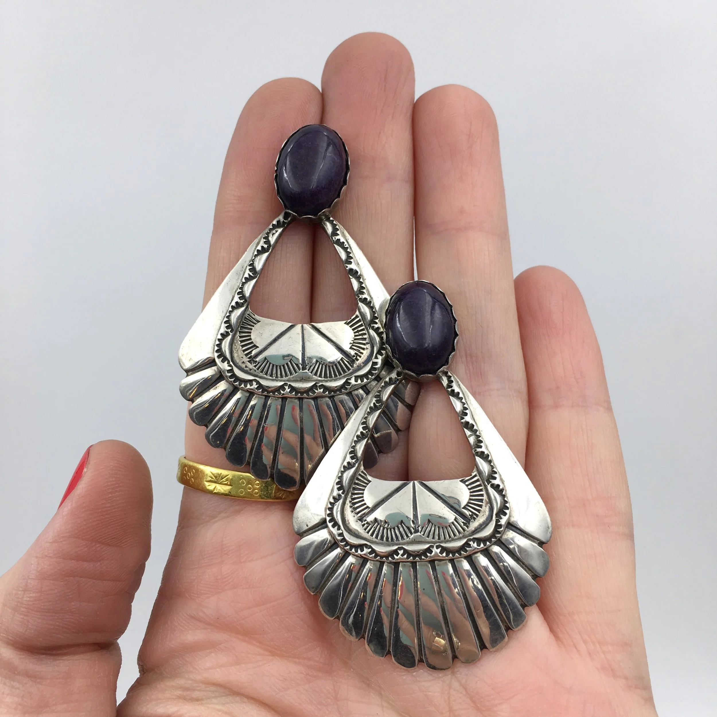 Vintage Navajo sterling silver earrings Reverie vintage jewelry NYC