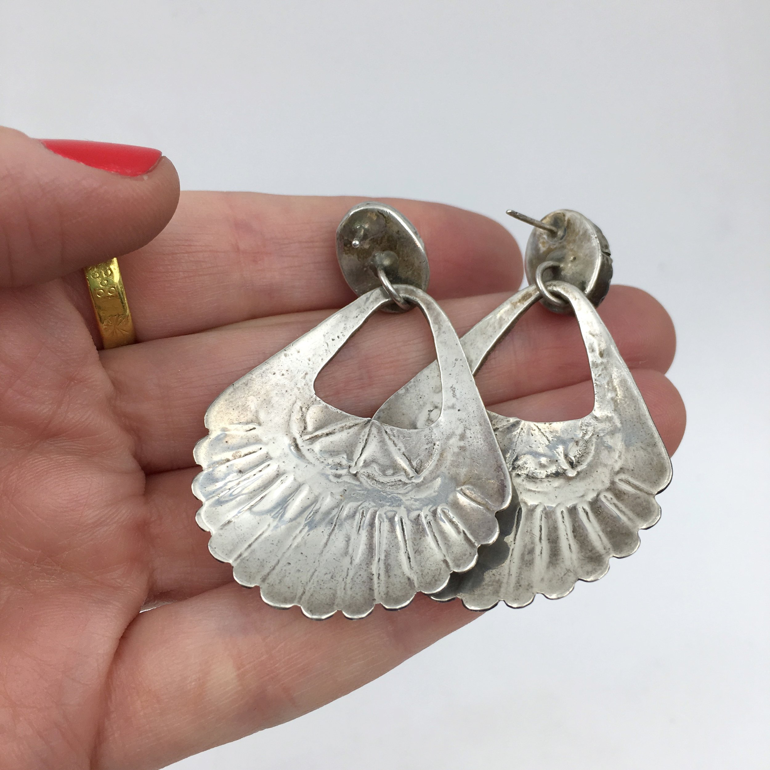 Vintage Navajo sterling silver earrings Reverie vintage jewelry NYC