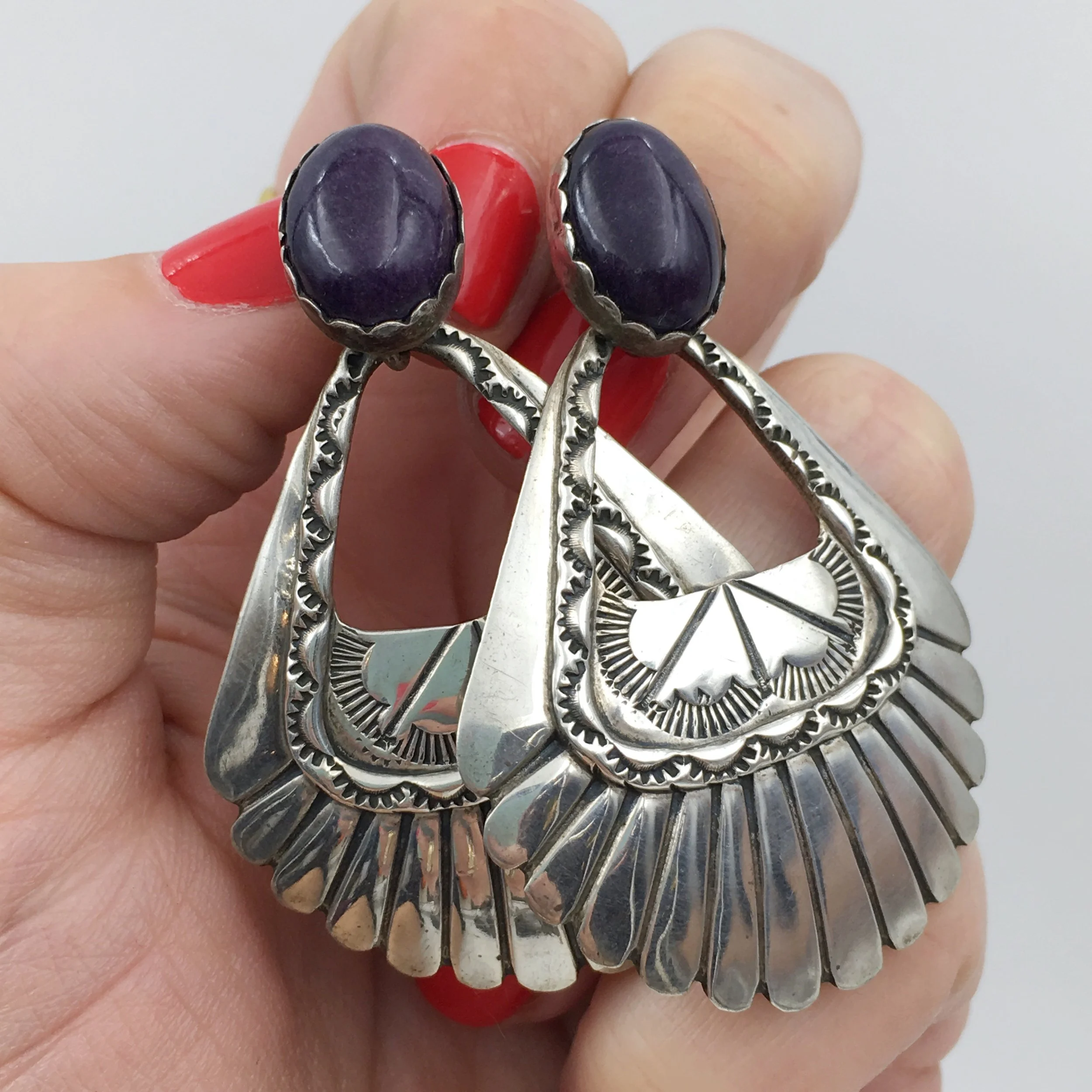 Vintage Navajo sterling silver earrings Reverie vintage jewelry NYC