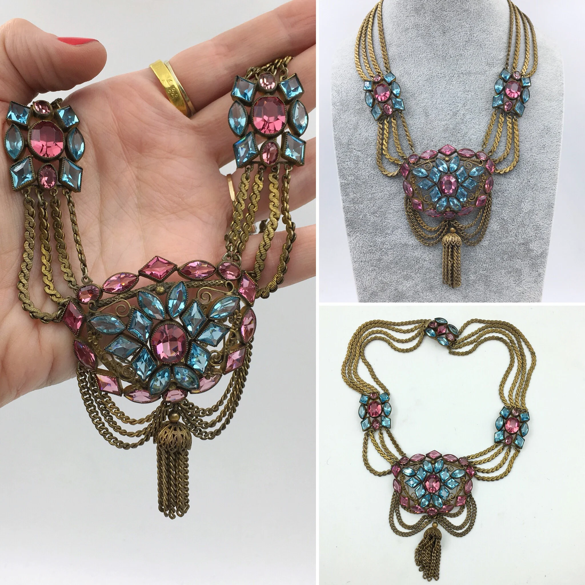 Hobe crystal necklace Reverie vintage jewelry NYC