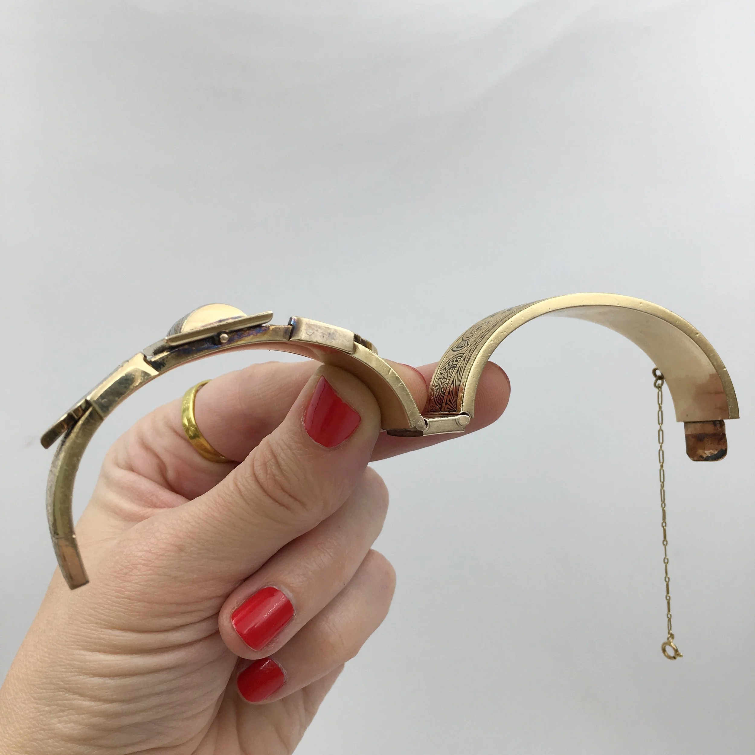 Pair enamel Victorian buckle wedding bracelets Reverie antique jewelry NYC