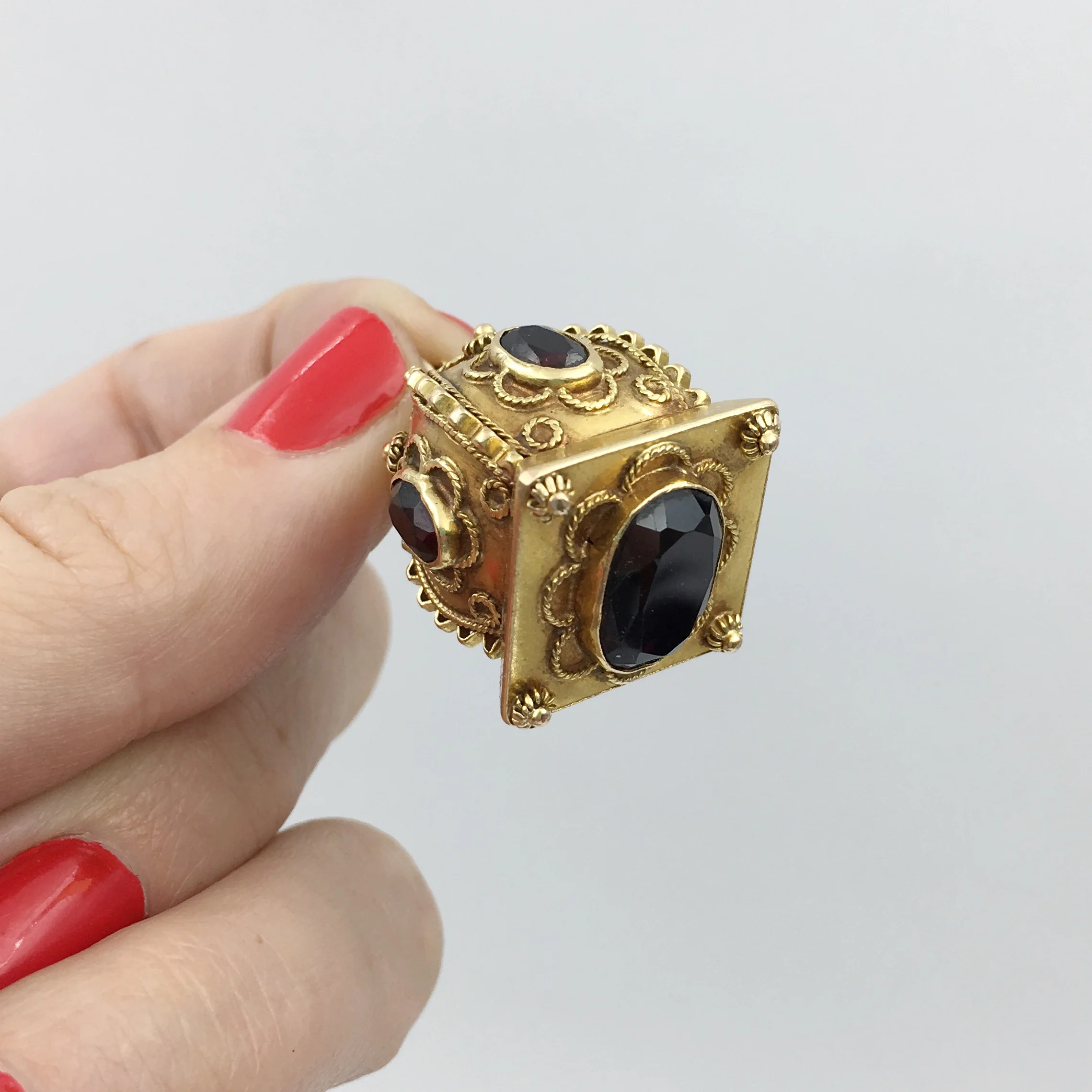 Etruscan revival 18k charm Reverie vintage jewelry NYC