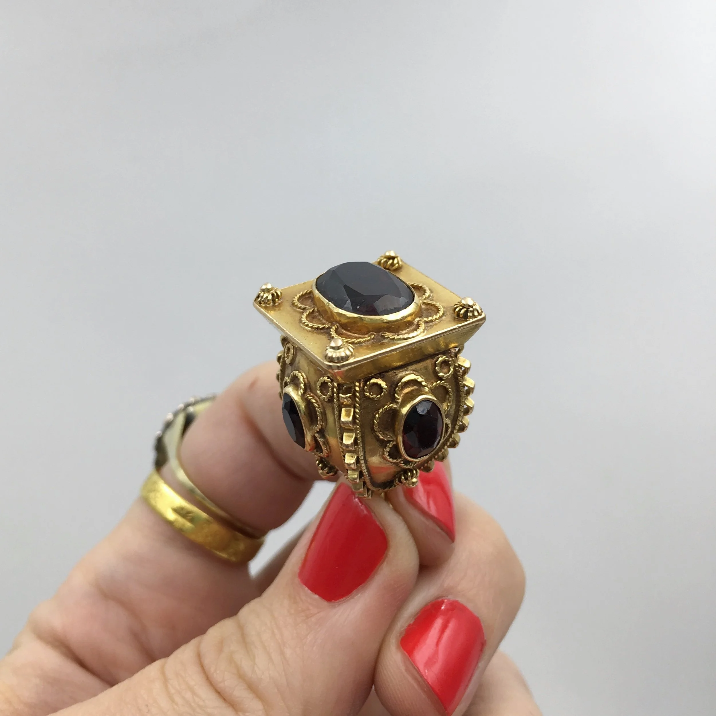 Etruscan revival 18k charm Reverie vintage jewelry NYC