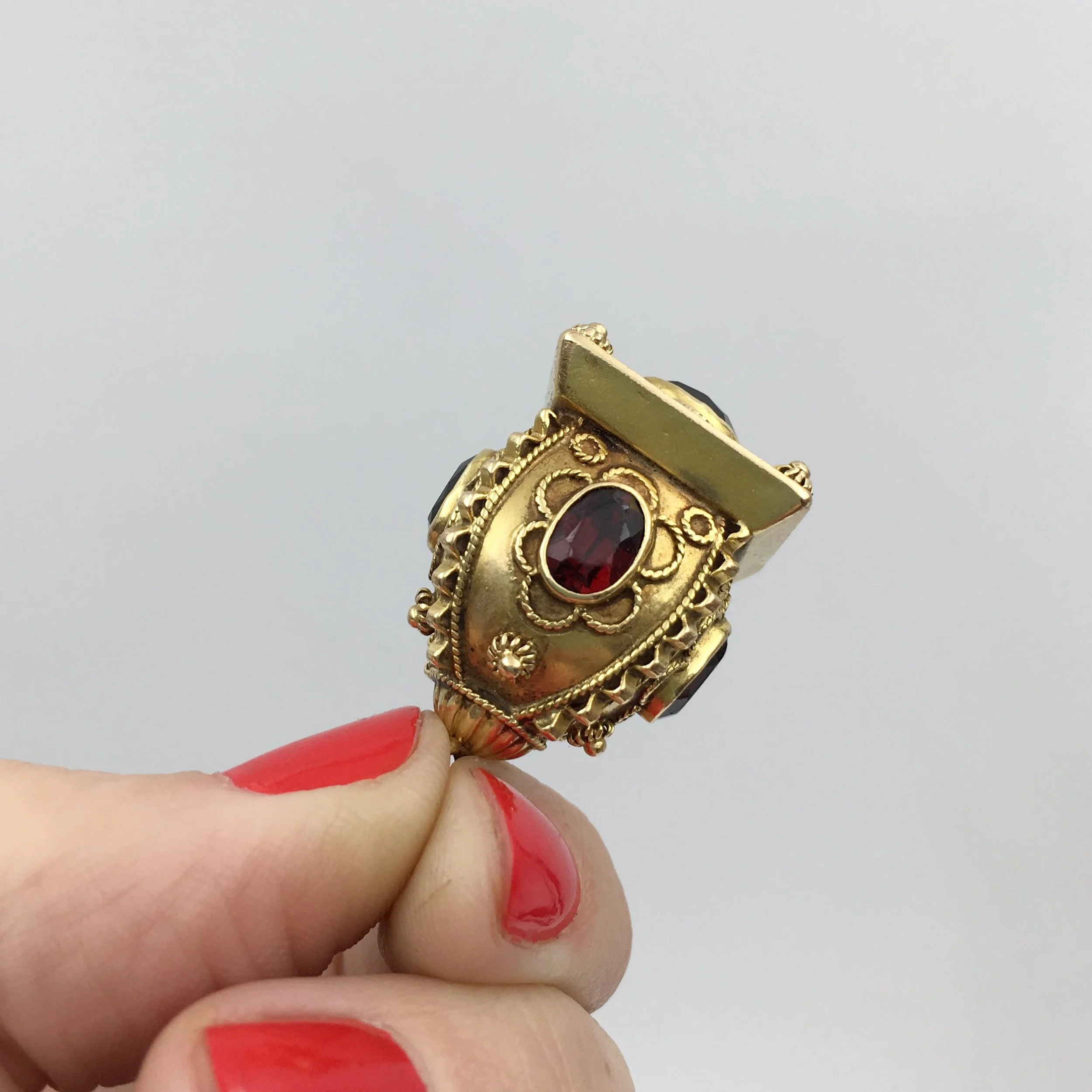 Etruscan revival 18k charm Reverie vintage jewelry NYC