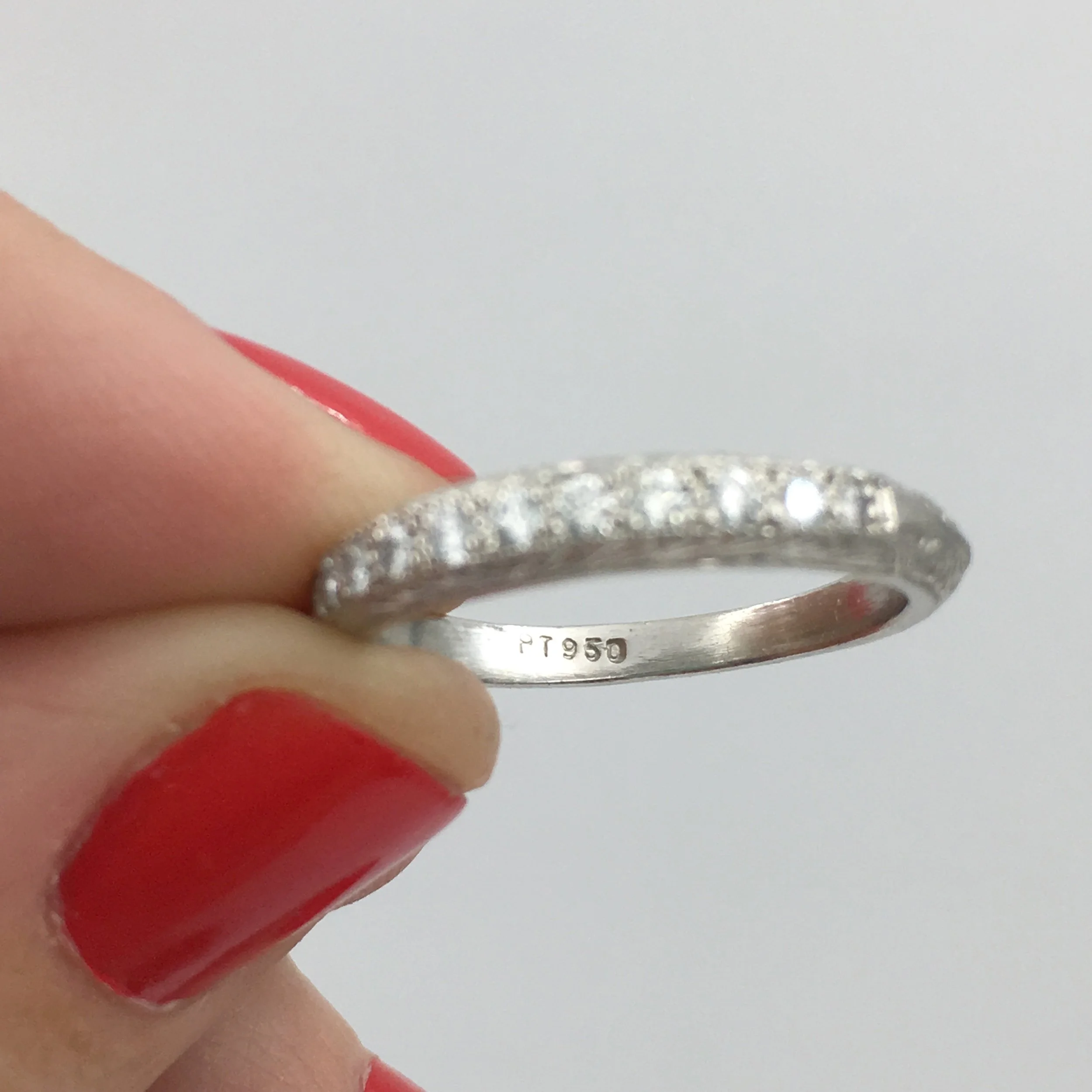 Art Deco style platinum wedding band Reverie estate jewelry NYC