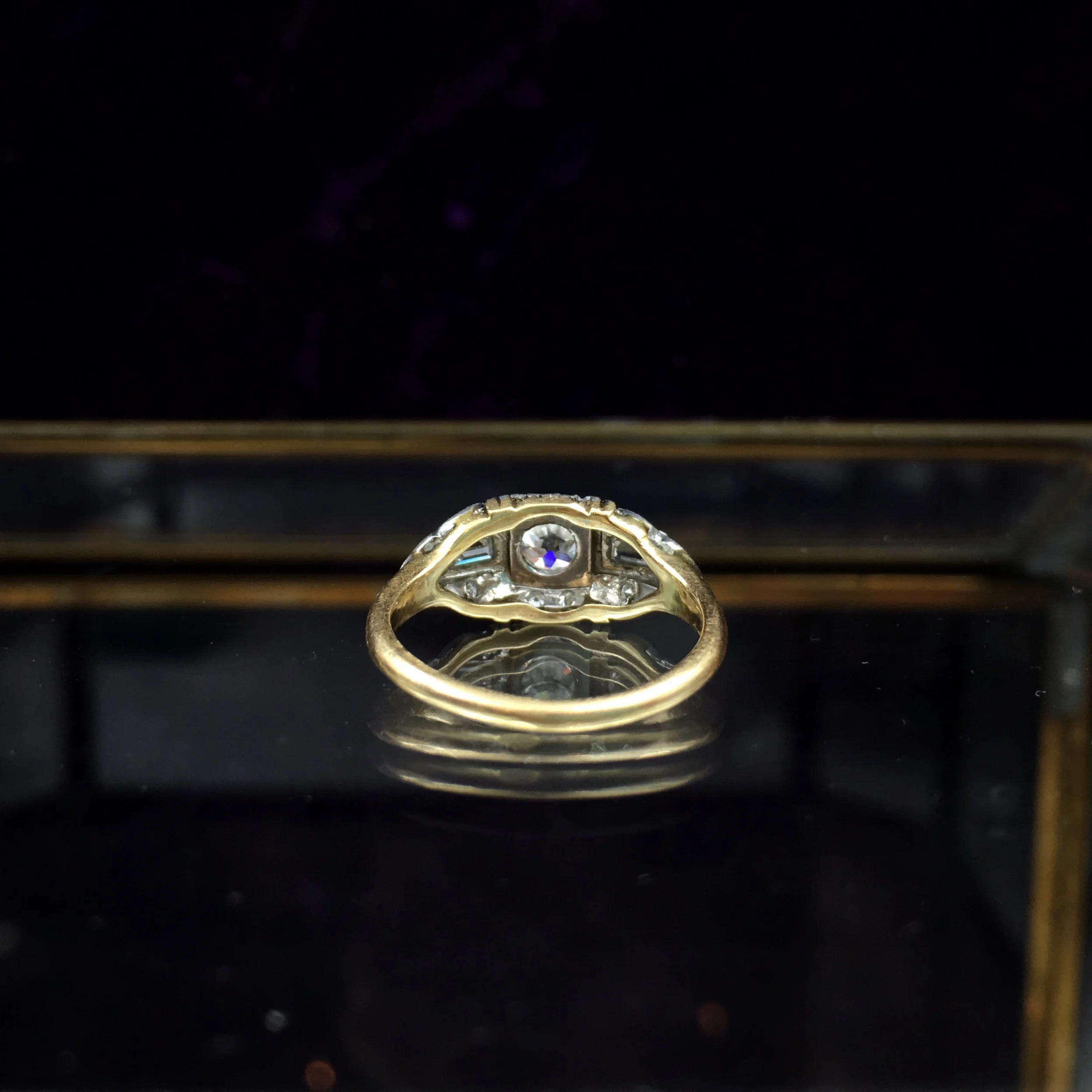 Art Deco D color diamond engagement ring Reverie estate jewelry NYC