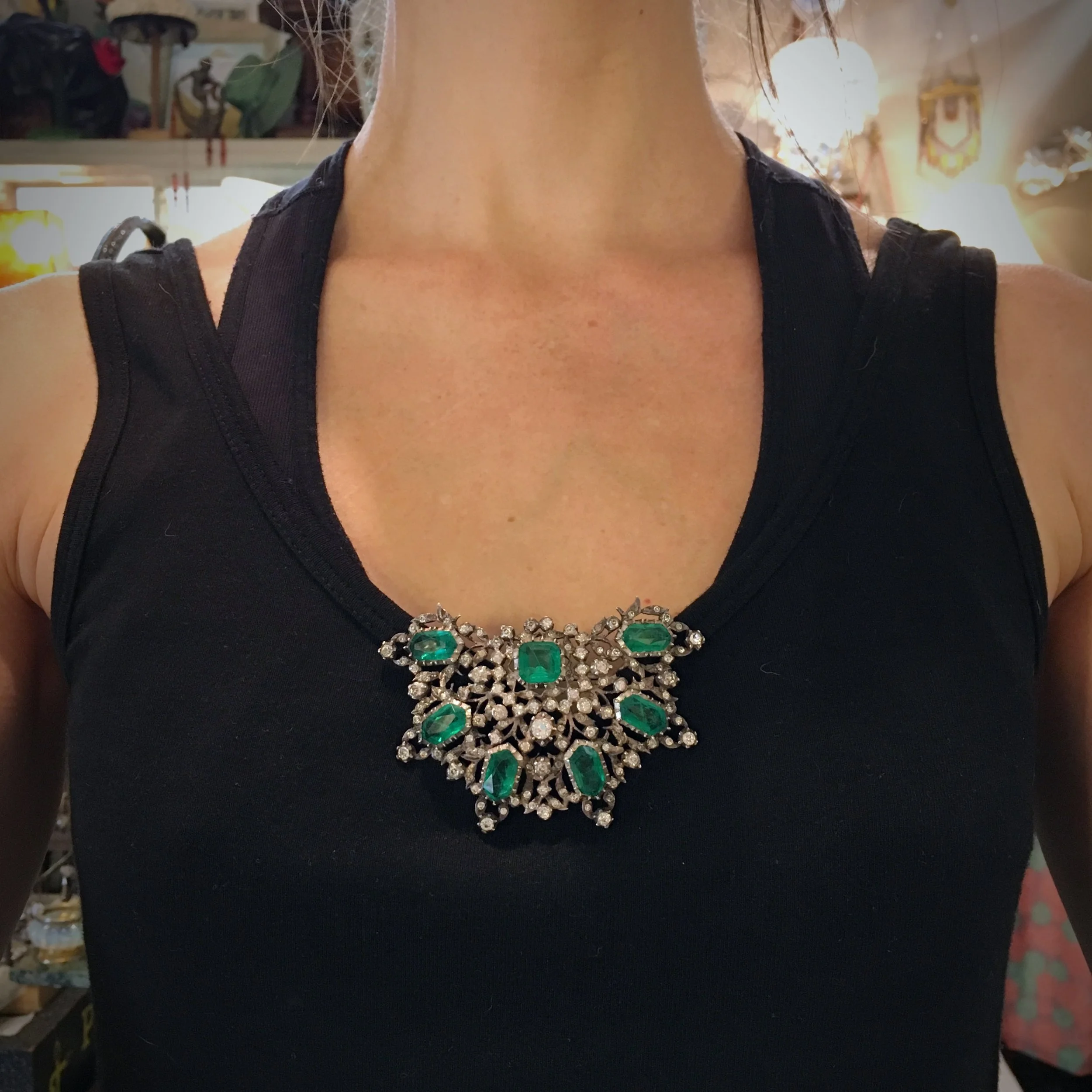 Antique paste brooch Reverie vintage jewelry NYC