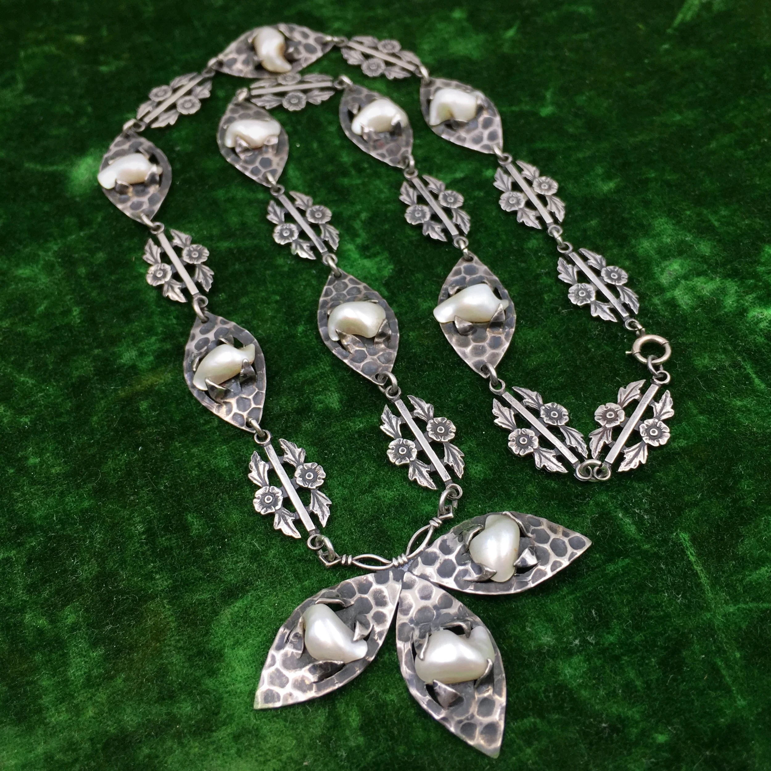 Arts and Crafts sterling necklace Reverie antique jewelry NYC