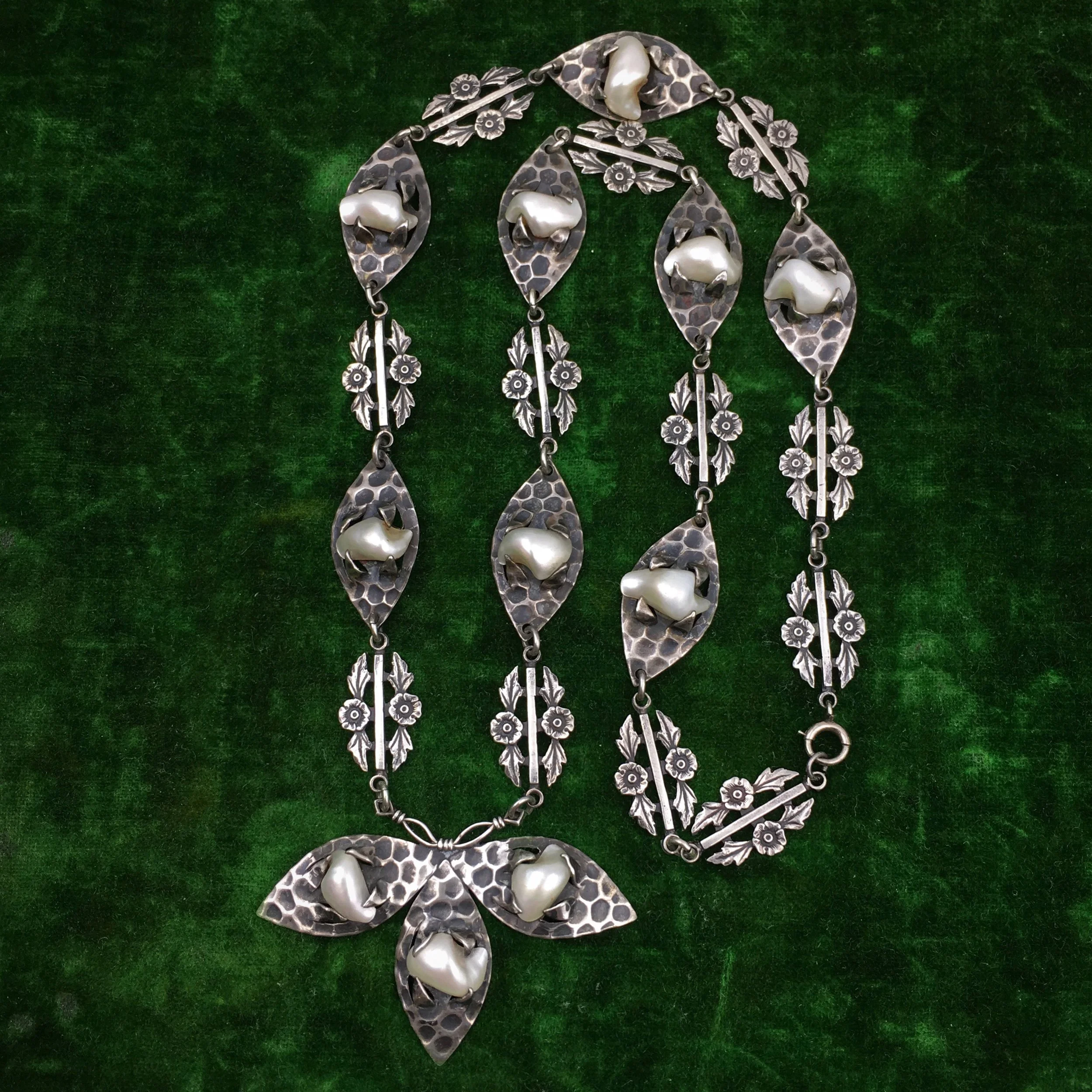 Arts and Crafts sterling necklace Reverie antique jewelry NYC