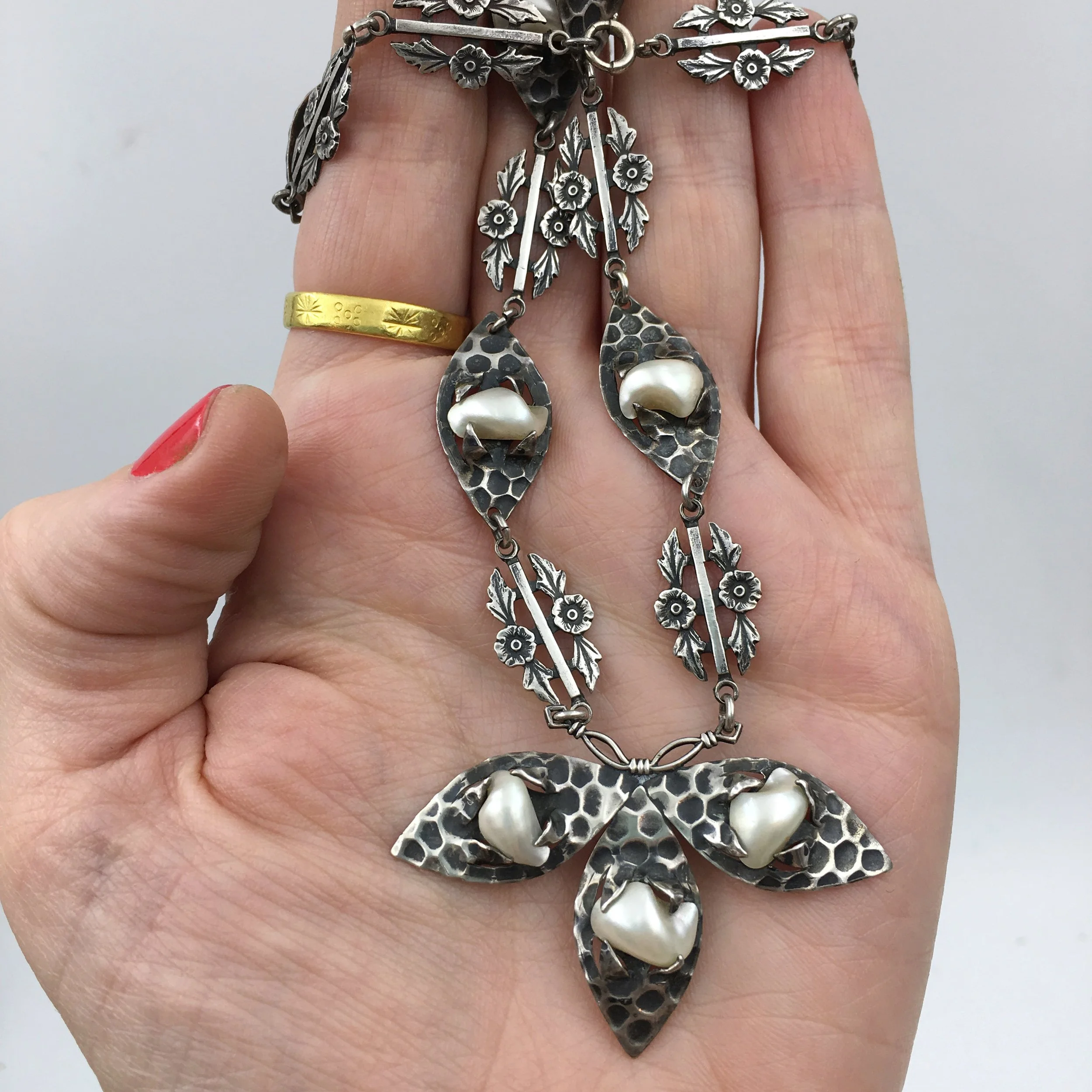 Arts and Crafts sterling necklace Reverie antique jewelry NYC