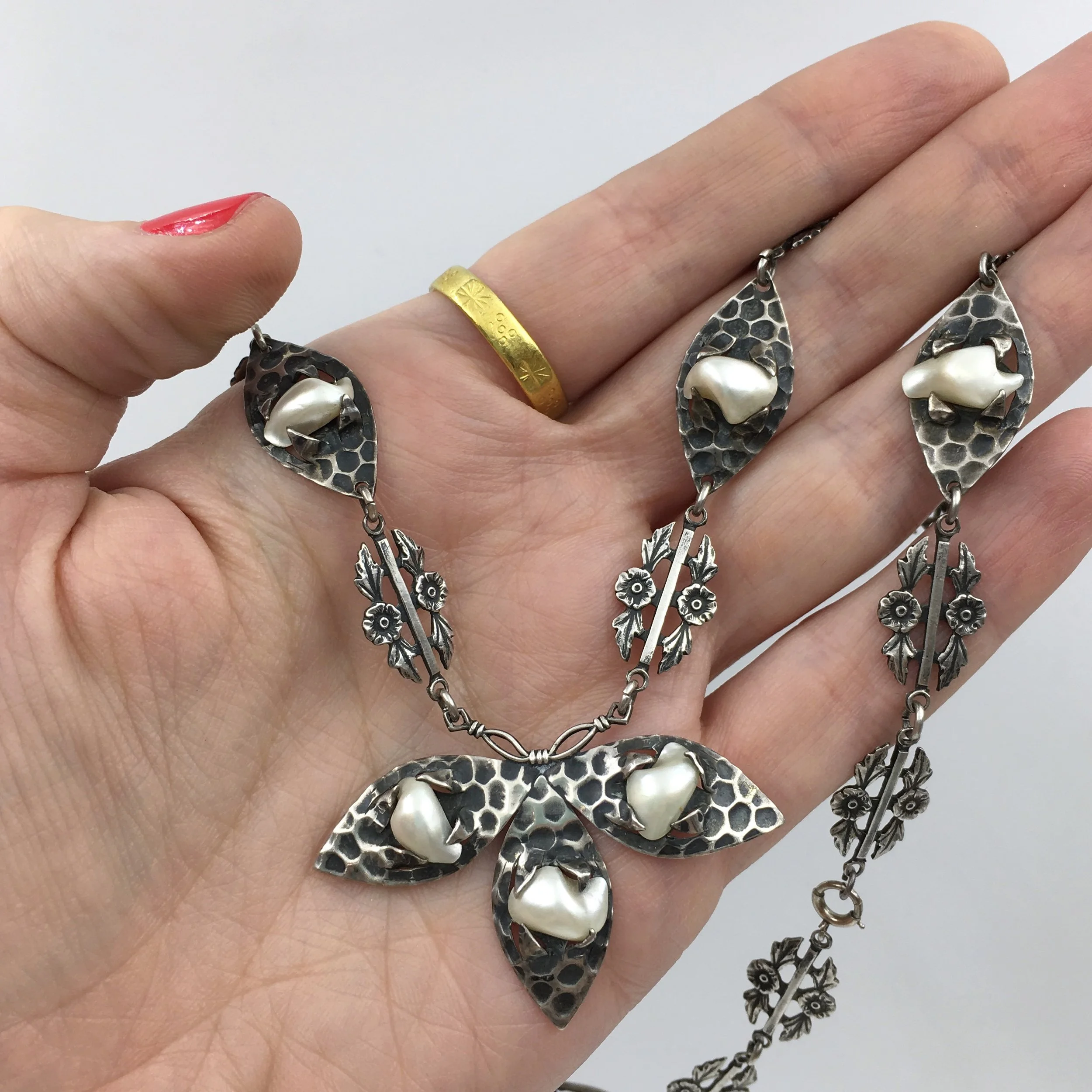 Arts and Crafts sterling necklace Reverie antique jewelry NYC