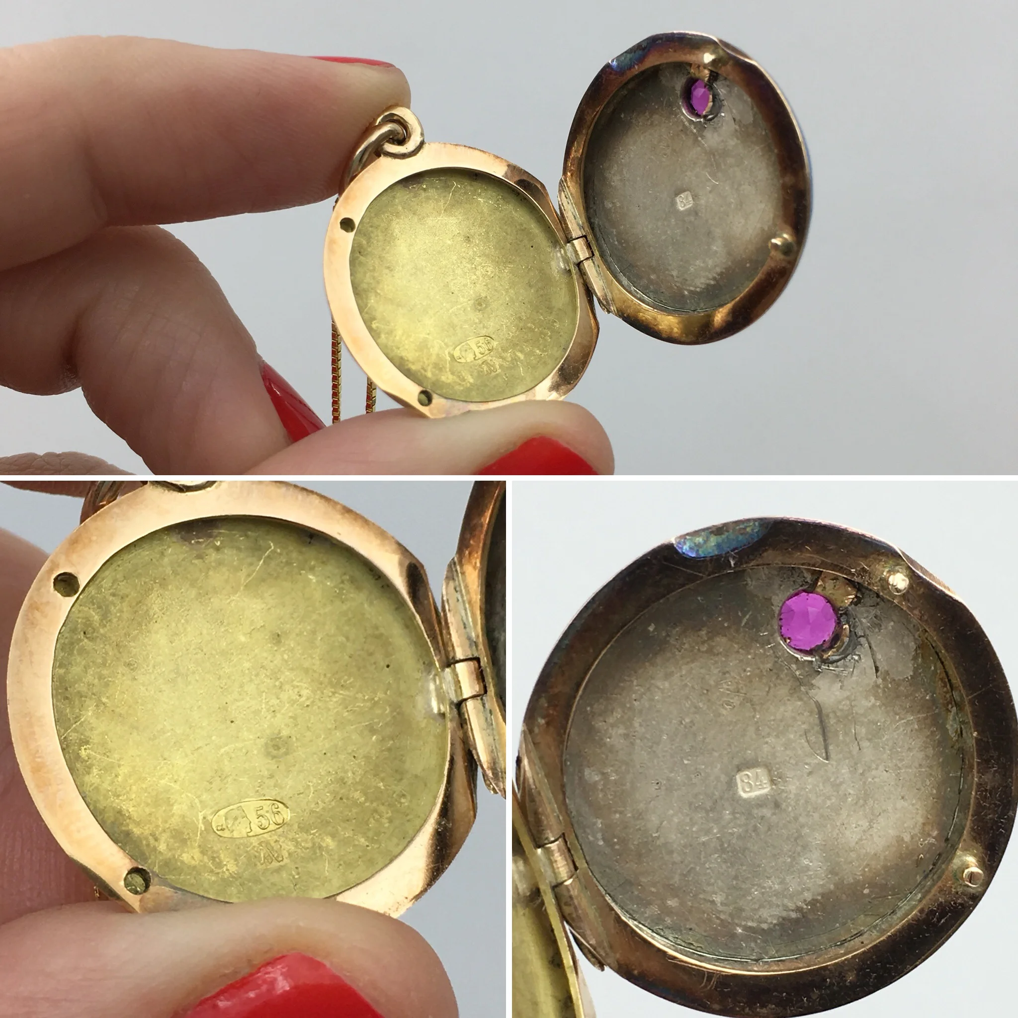 antique Russian enamel locket Reverie antique jewelry NYC