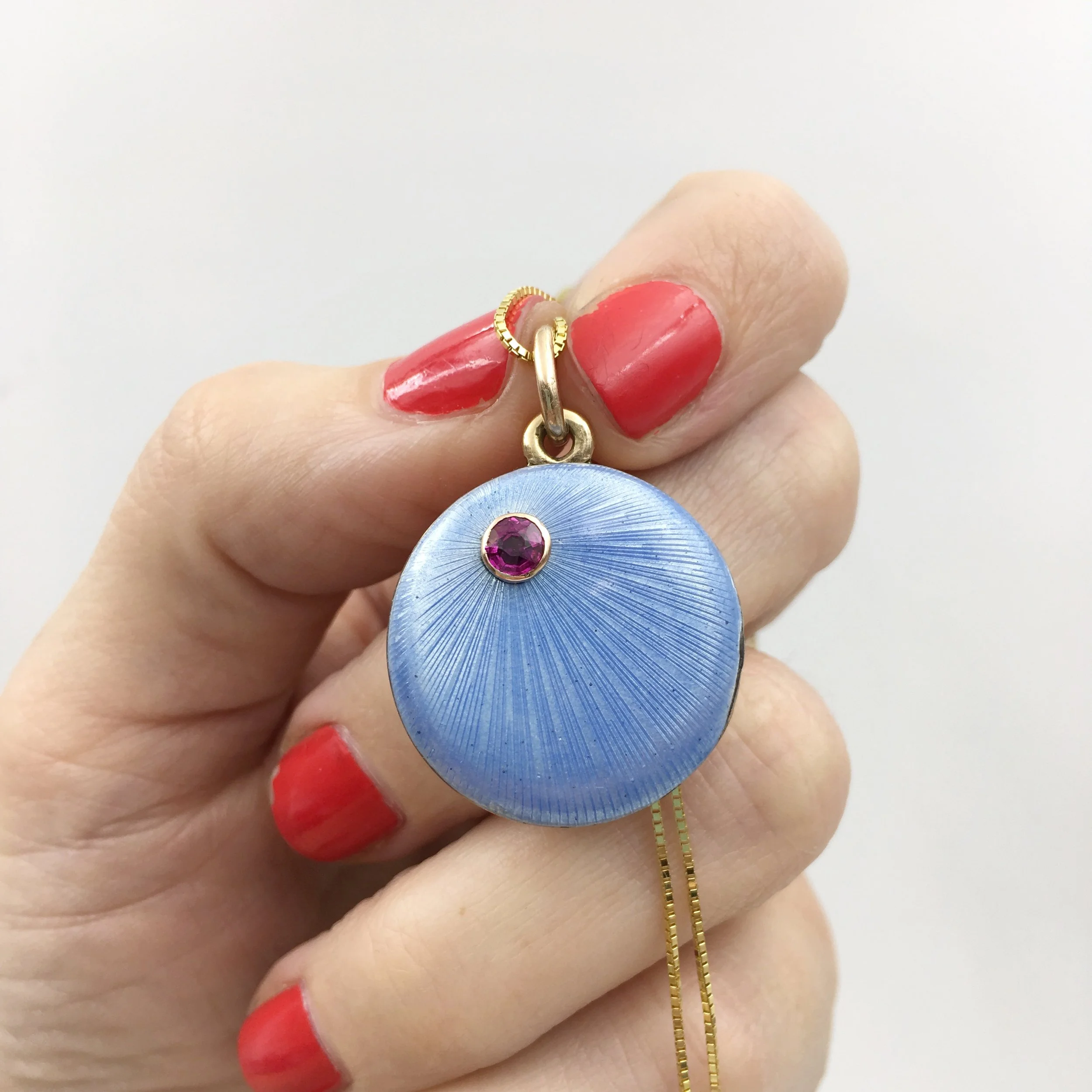 antique Russian enamel locket Reverie antique jewelry NYC