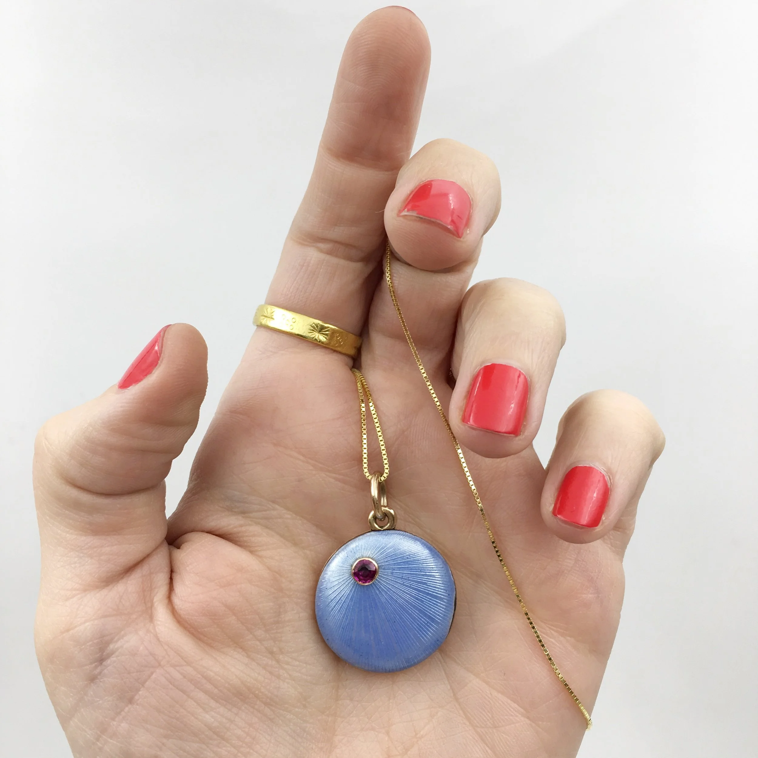 antique Russian enamel locket Reverie antique jewelry NYC