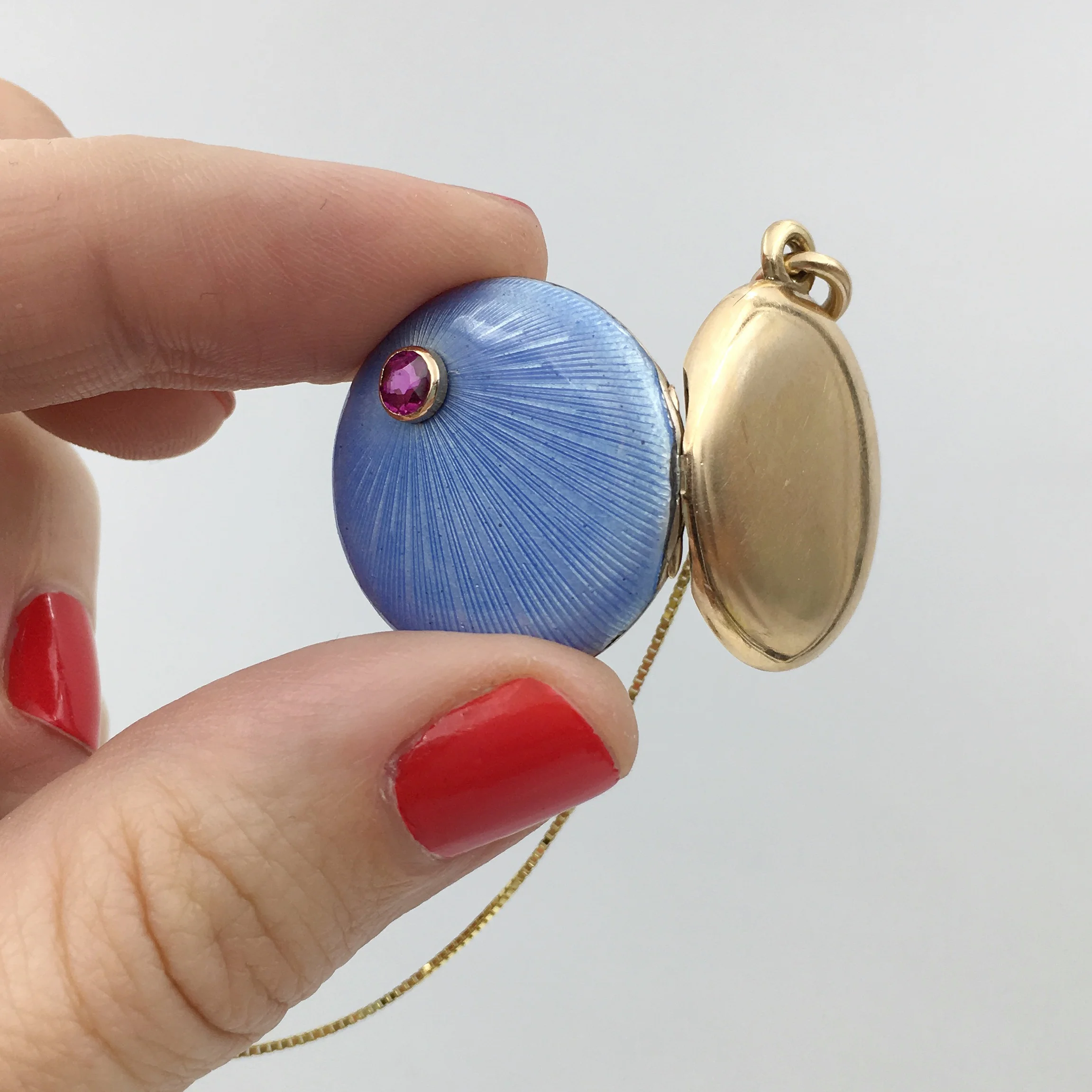 antique Russian enamel locket Reverie antique jewelry NYC