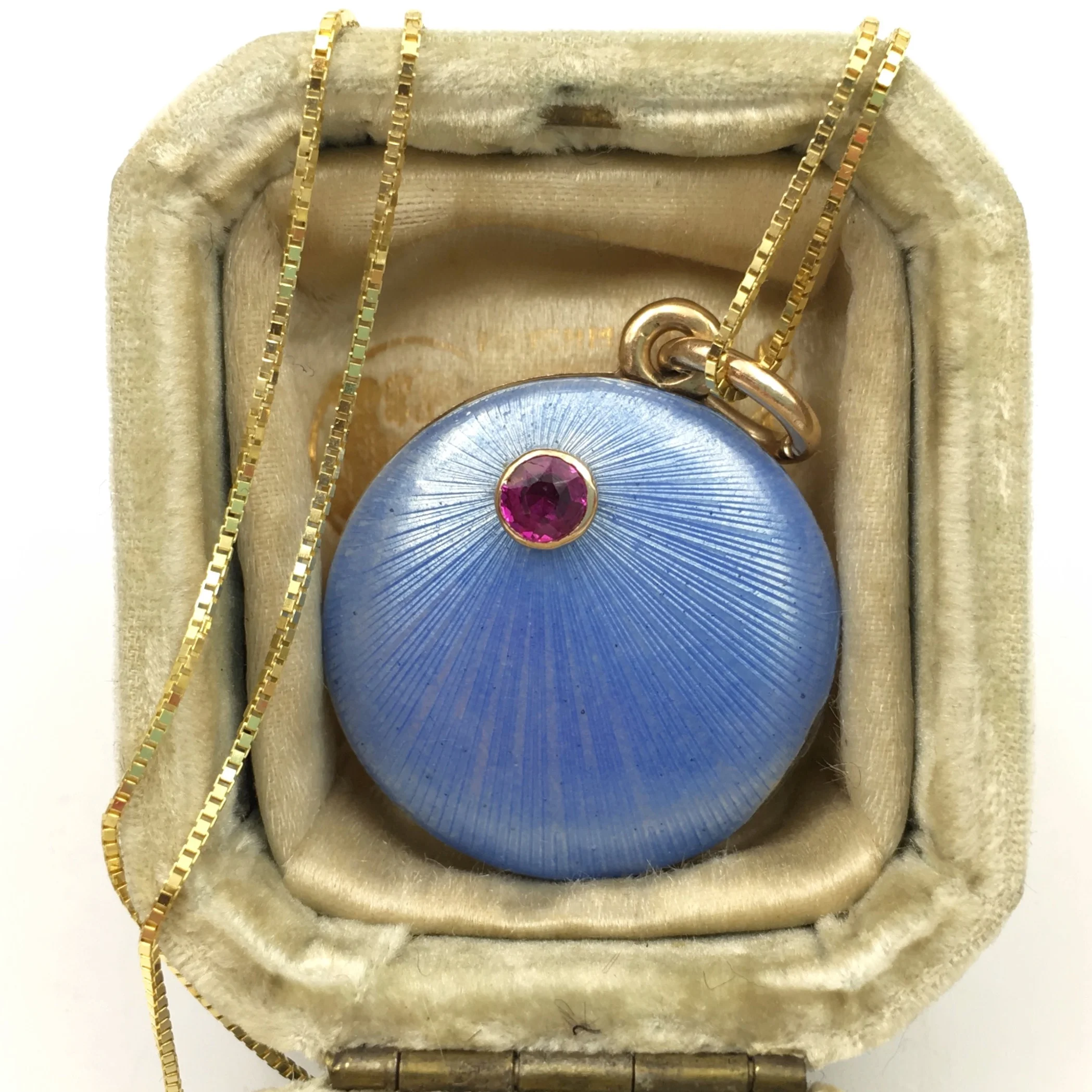 antique russian enamel locket Reverie vintage jewelry NYC