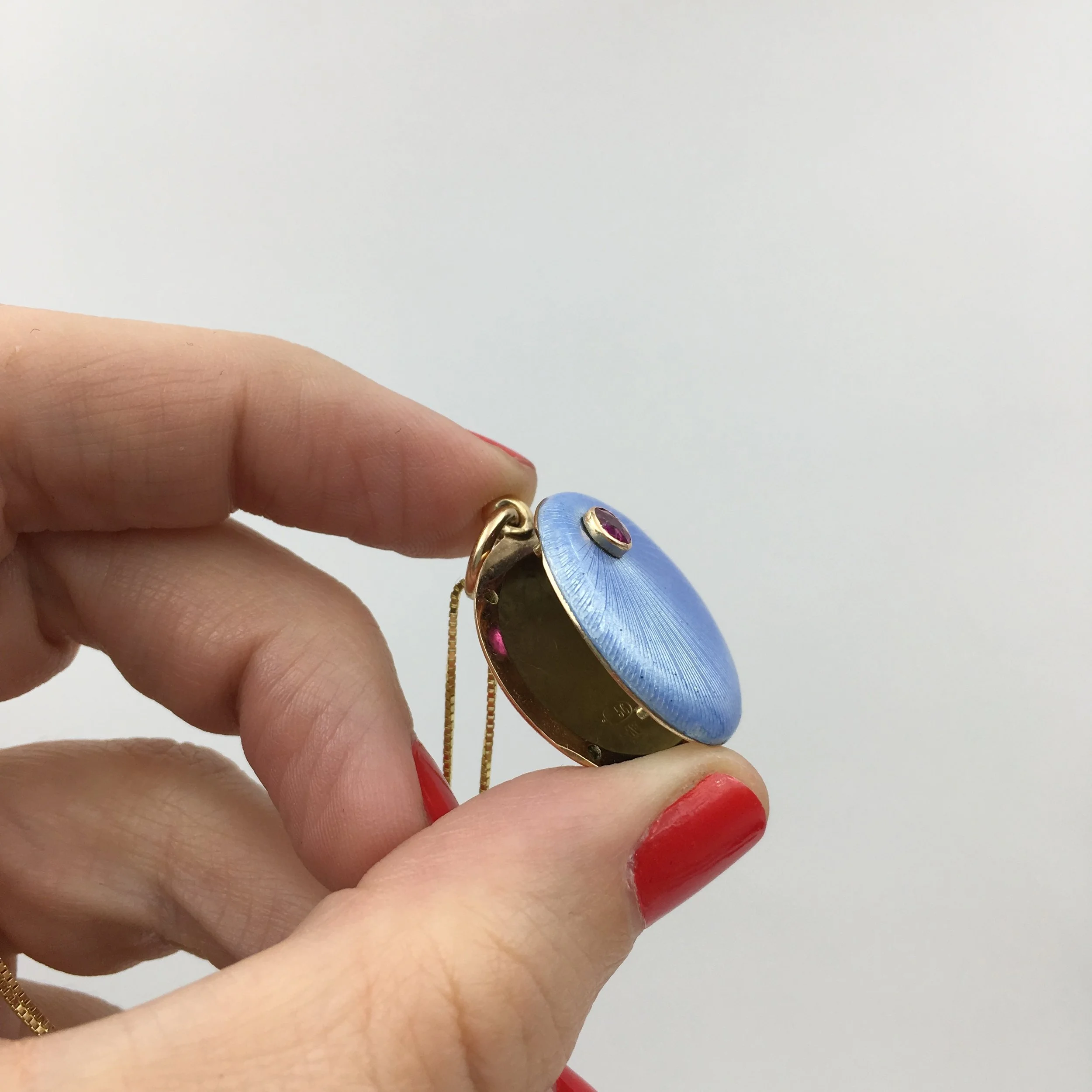 antique russian enamel locket Reverie vintage jewelry NYC
