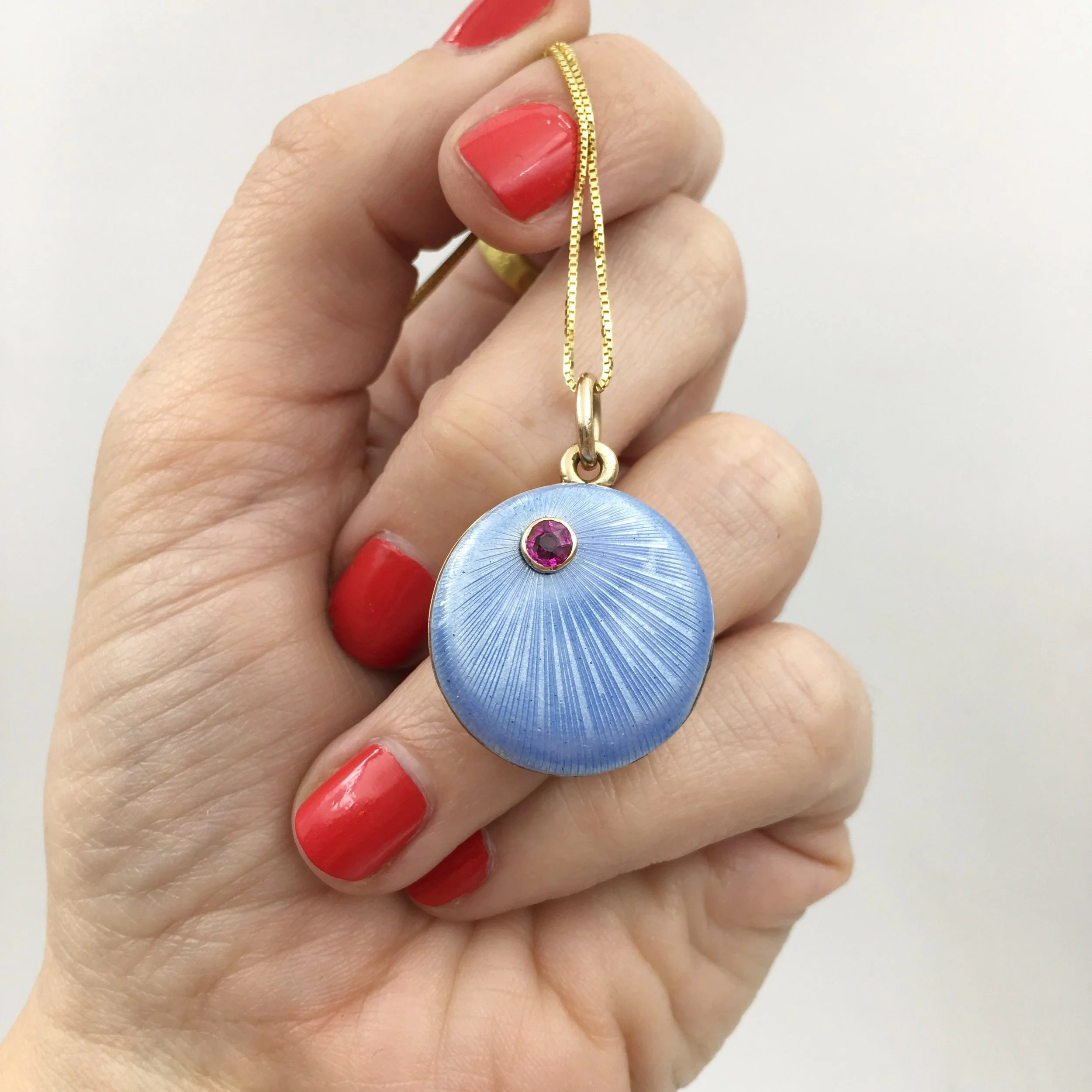 antique russian enamel locket Reverie vintage jewelry NYC