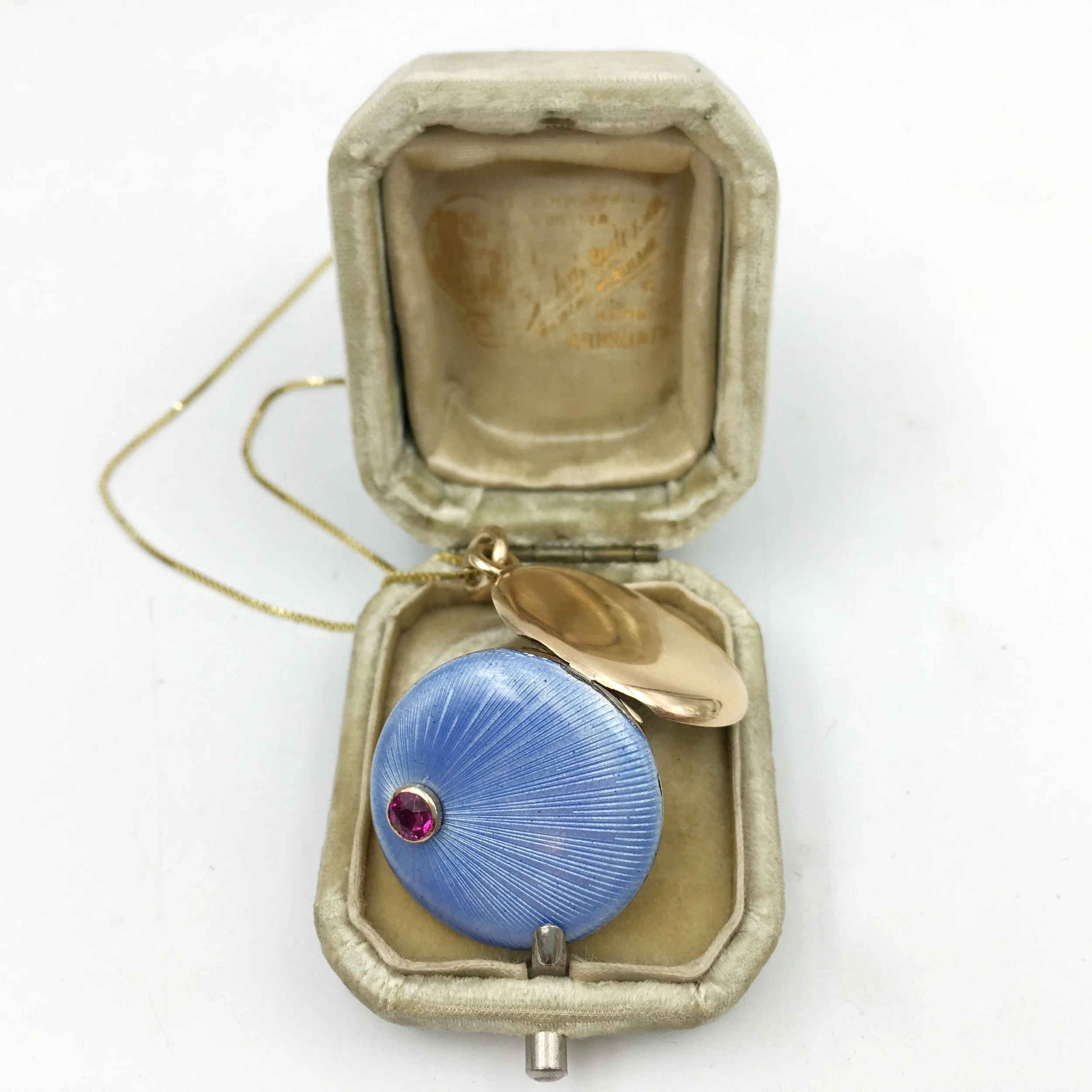 antique russian enamel locket Reverie vintage jewelry NYC