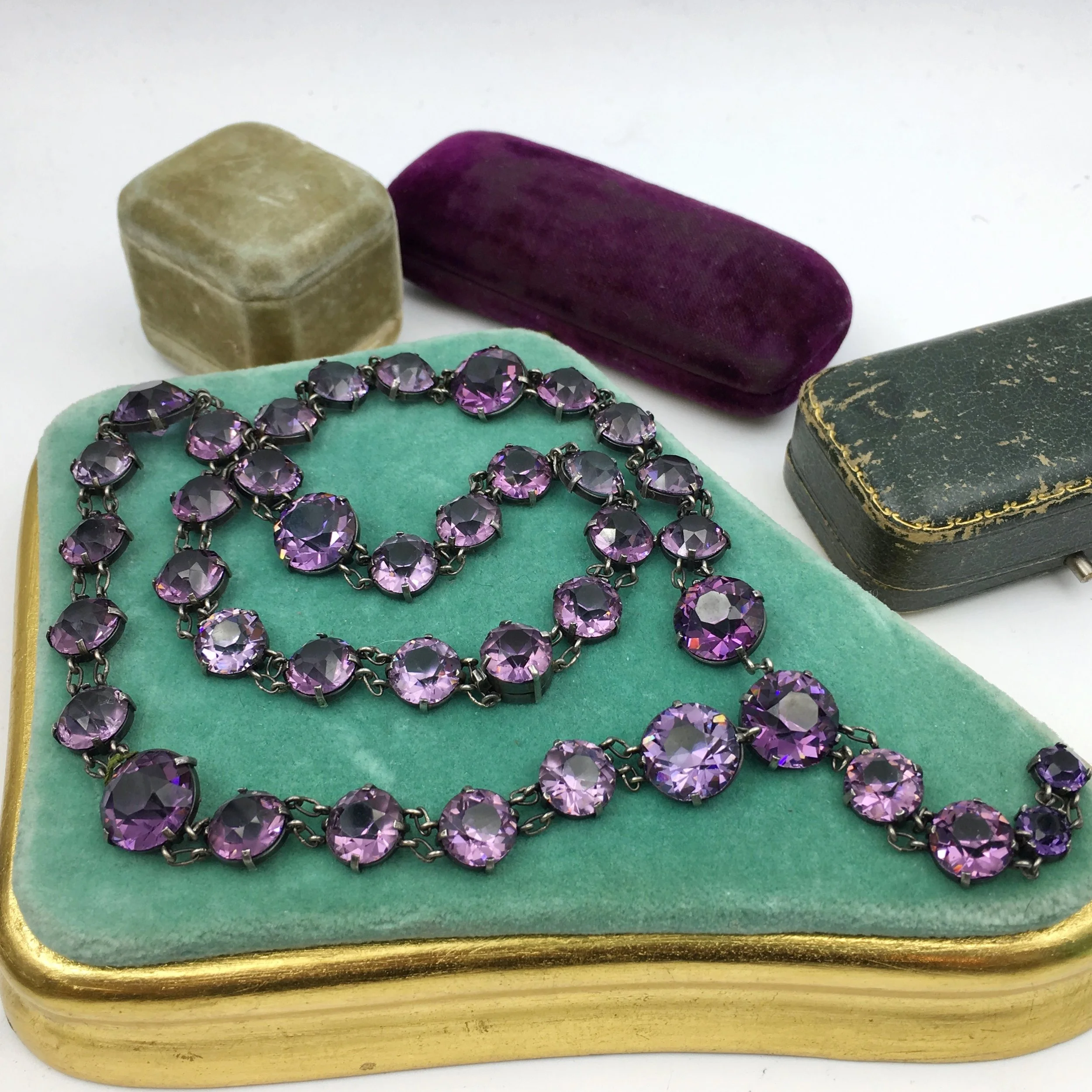 Antique crystal riviere necklace Reverie vintage jewelry NYC