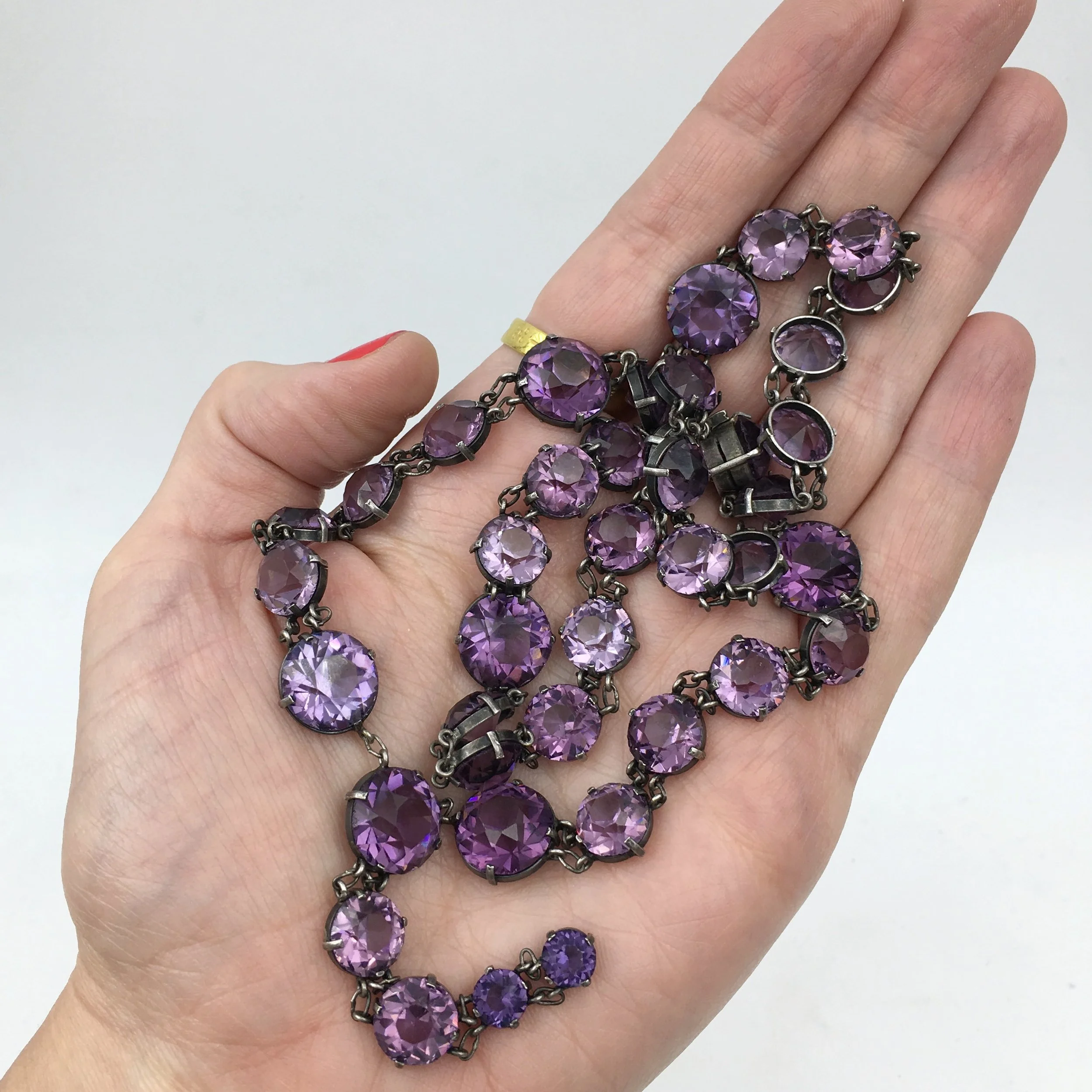 Antique crystal riviere necklace Reverie vintage jewelry NYC
