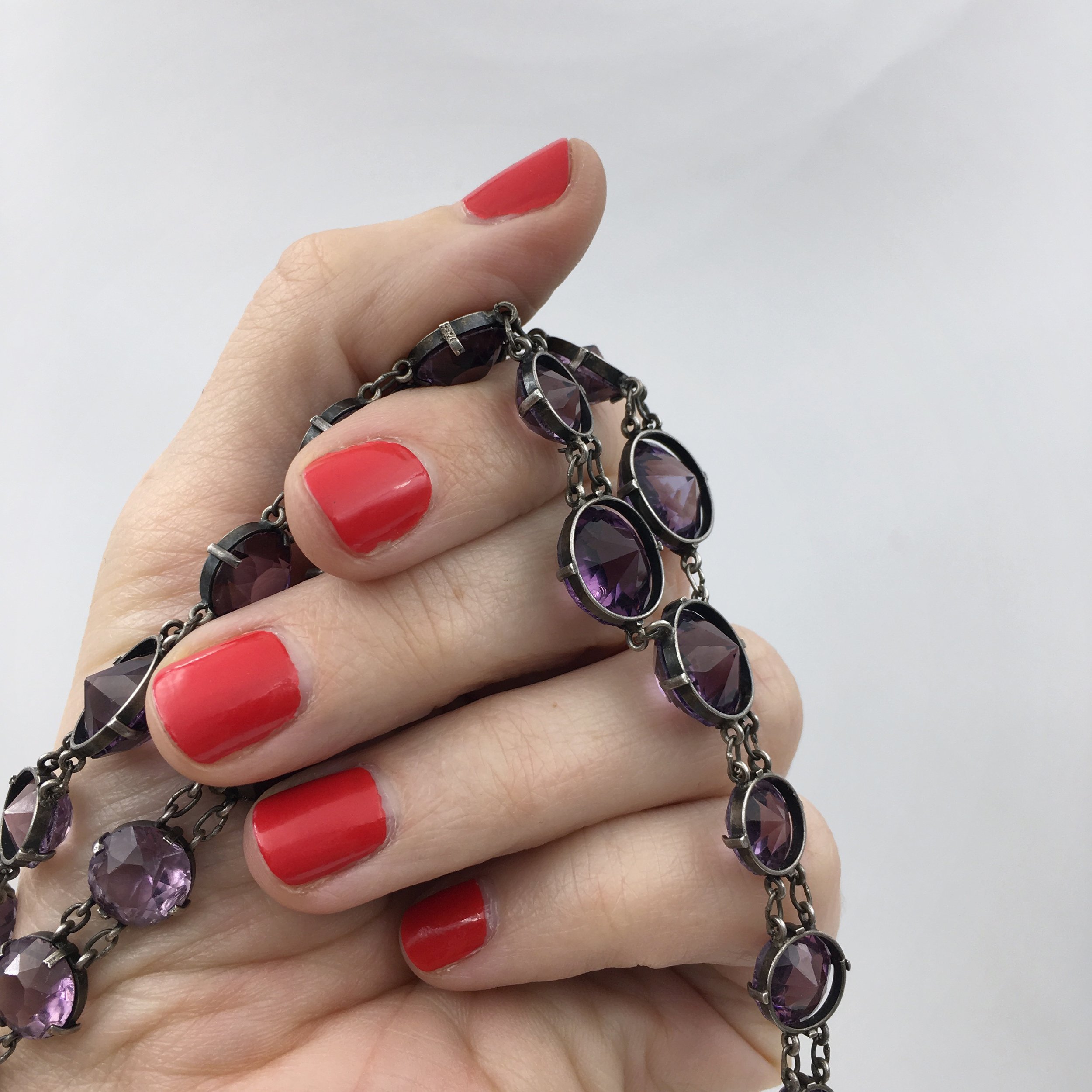 Antique crystal riviere necklace Reverie vintage jewelry NYC