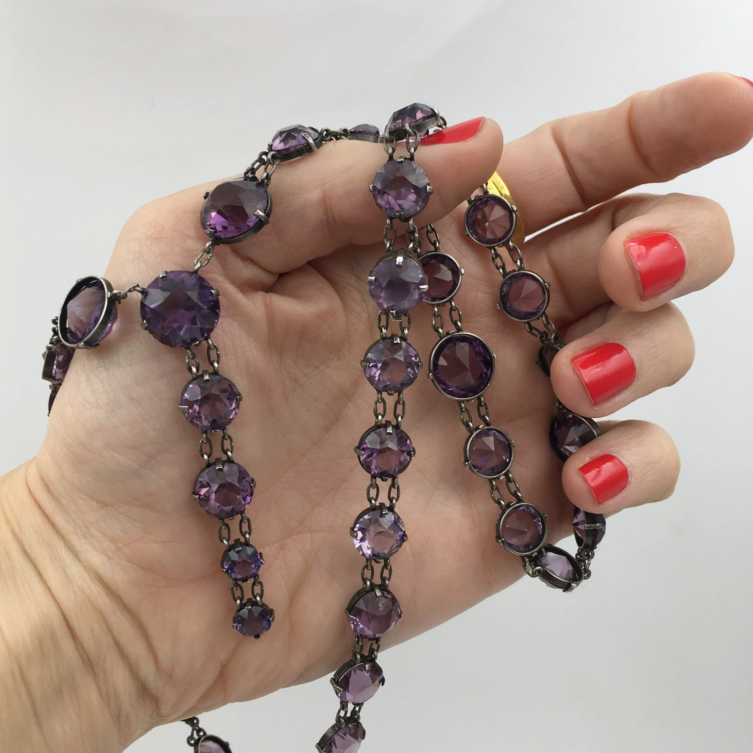 Antique crystal riviere necklace Reverie vintage jewelry NYC
