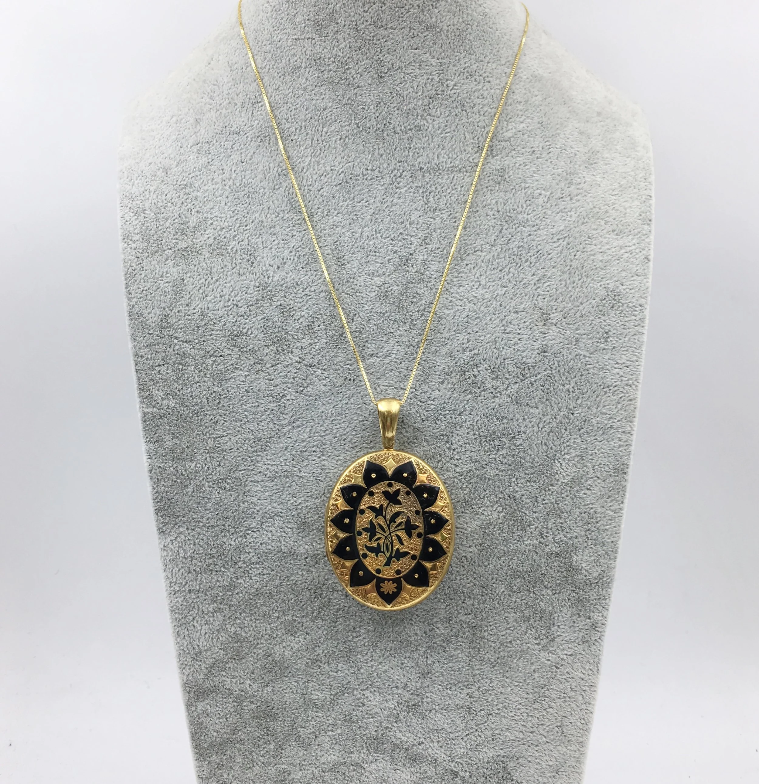 Large antique solid gold locket Reverie vintage jewelry NYC