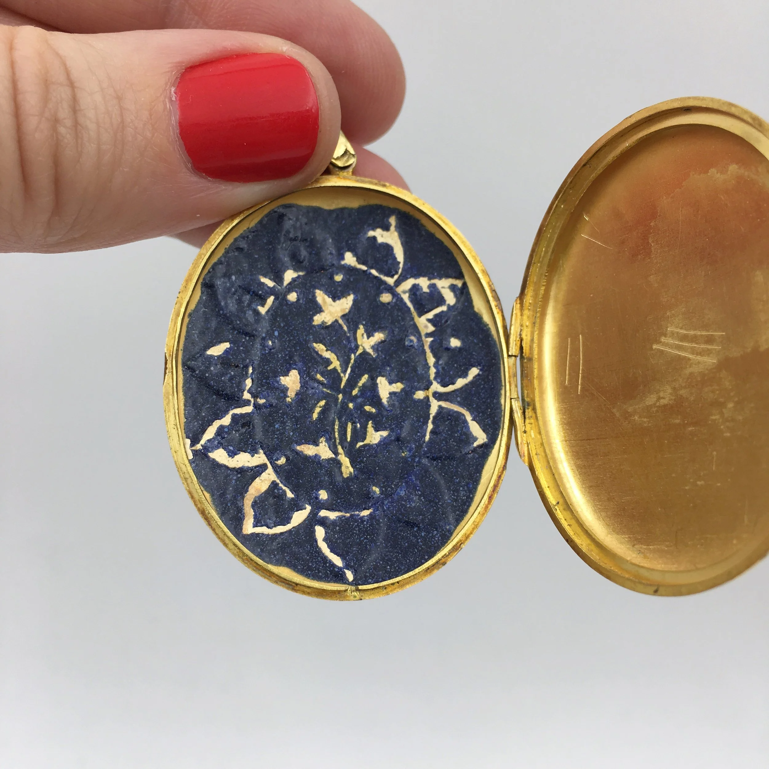Large antique solid gold locket Reverie vintage jewelry NYC