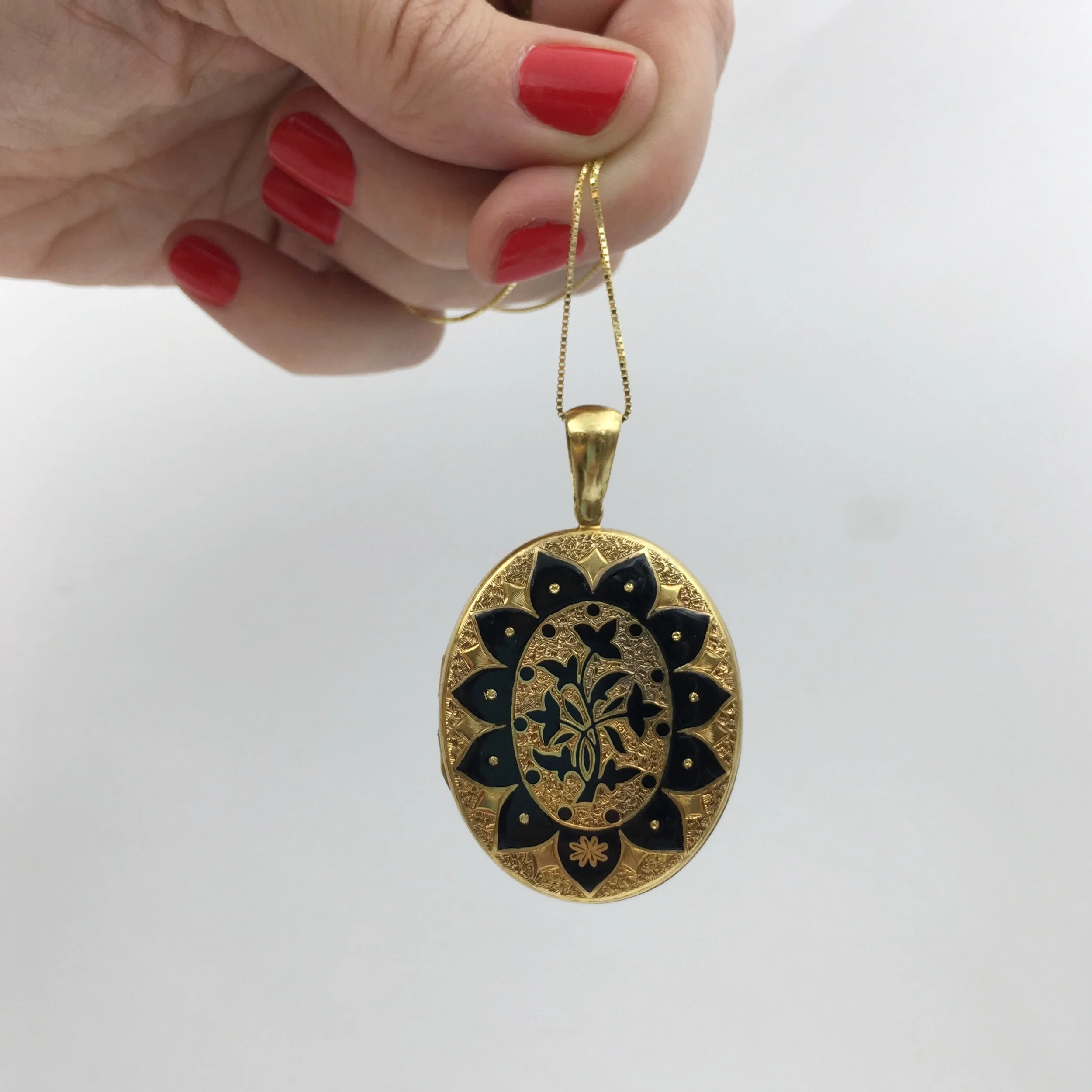 Large antique solid gold locket Reverie vintage jewelry NYC