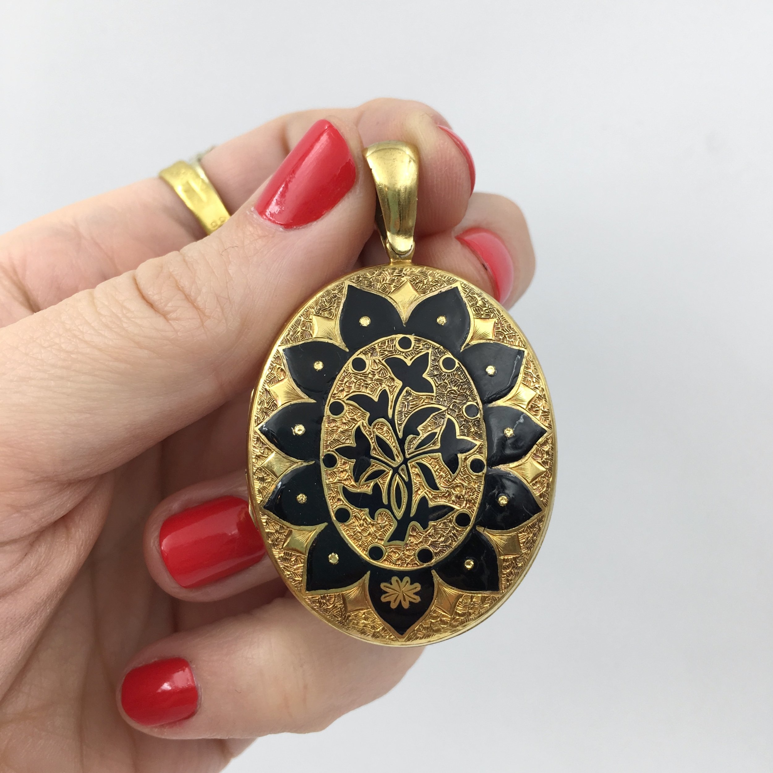 Large antique solid gold locket Reverie vintage jewelry NYC
