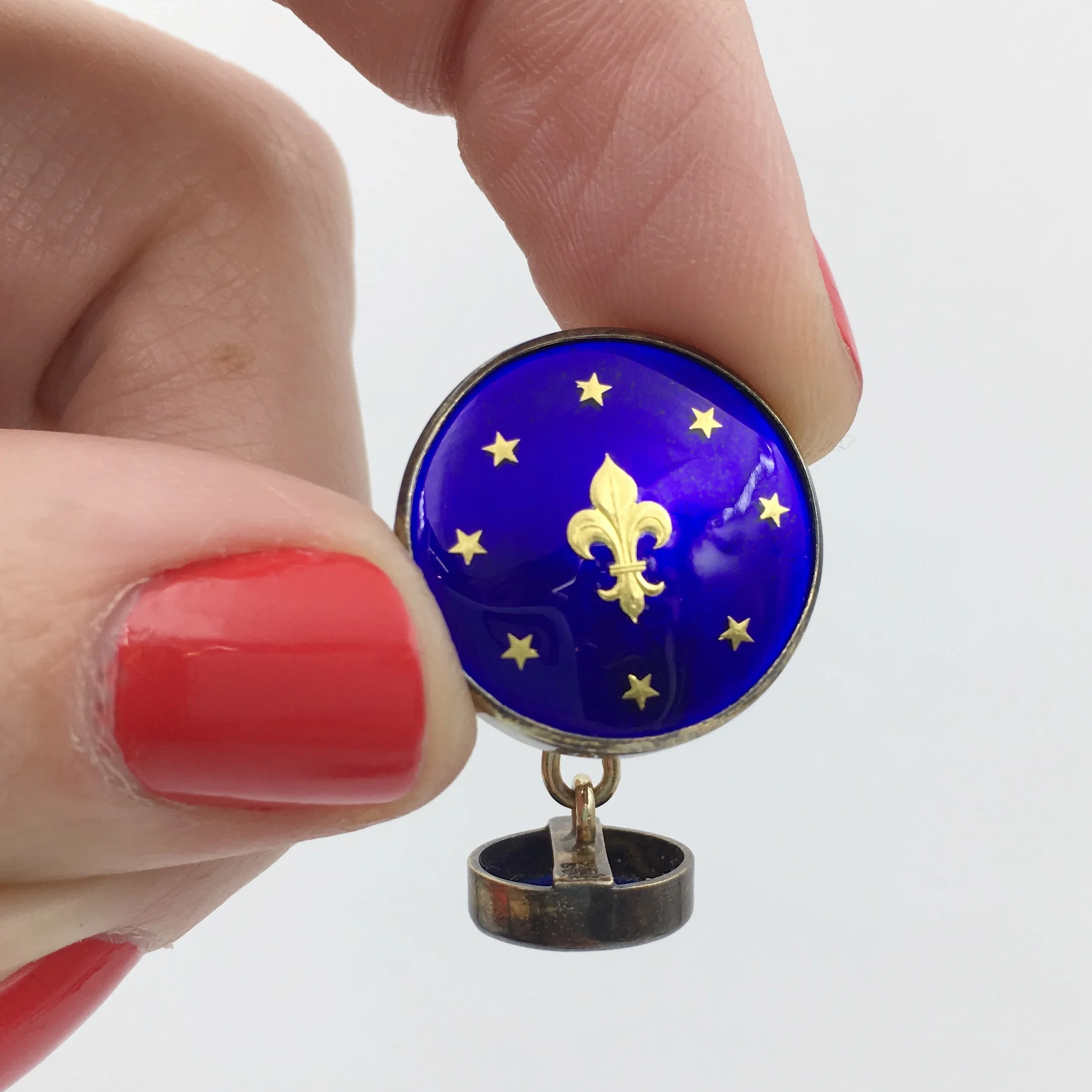 French enamel gold cuff links Reverie vintage jewelry NYC