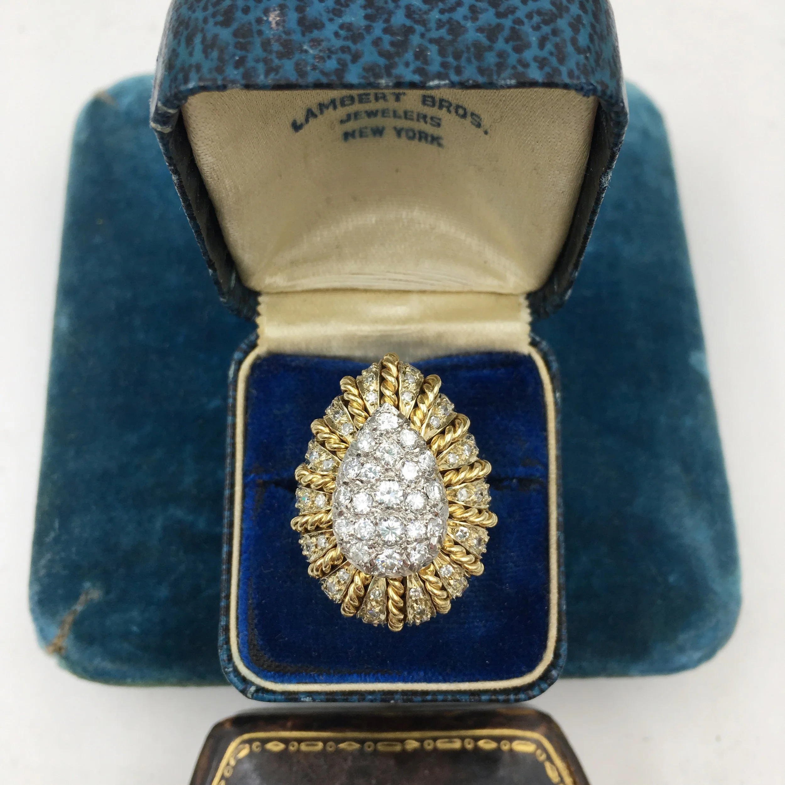 1960s gold and diamond cocktail ring Reverie estate jewelry NYC